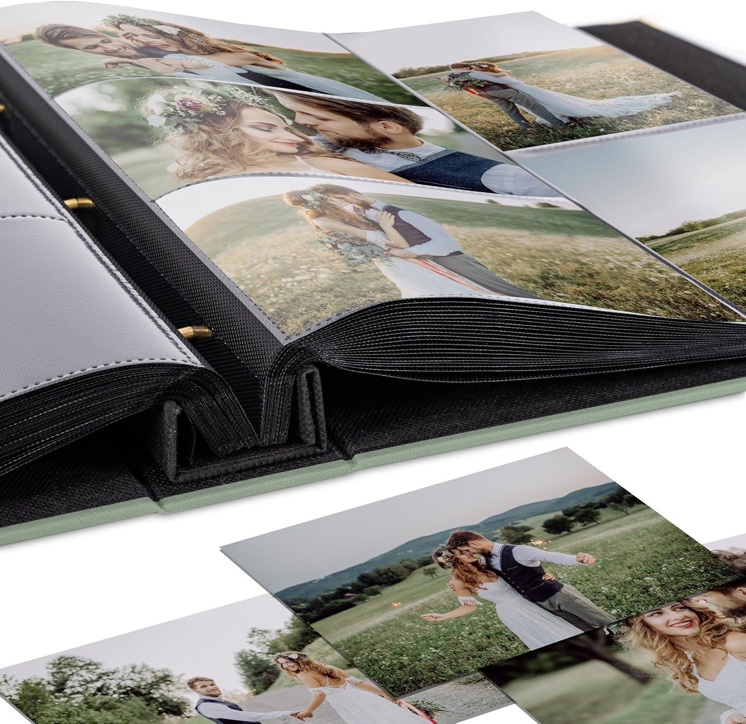 Beautiful Linen Photo Album for 4X6 Photos - Safely Holds up to 500 Pictures of Unique Memories - the Perfect Large Photo Book to Store All Pictures of Treasured Family, Baby or Wedding Moments - Beige image number 3