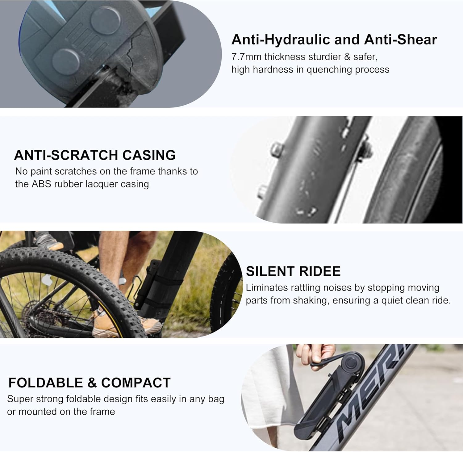 Folding Bike Lock, Bike Locks Heavy Duty anti Theft with 2 Keys and Mount Compact Lightweight High Security Foldable Bicycle Lock for Ebike, Motorcycle and Electric Scooter image number 1
