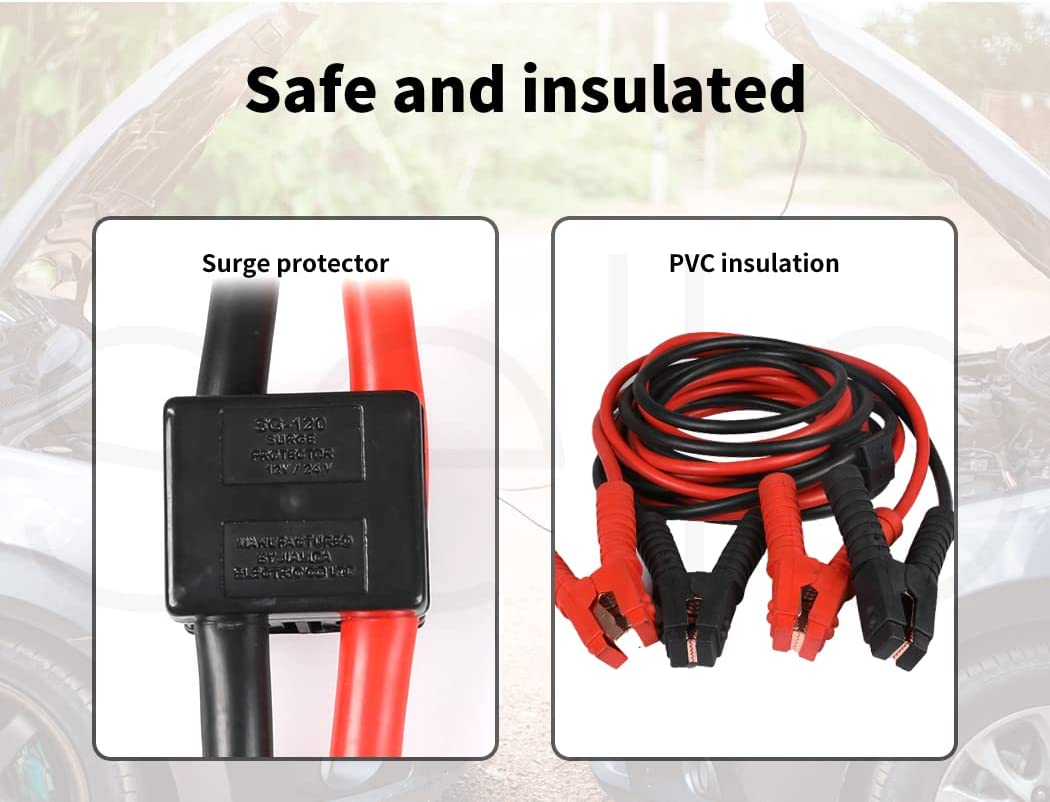 Traderight Jumper Leads Car Booster Cables 6M Surge Protection Alarm Indicator