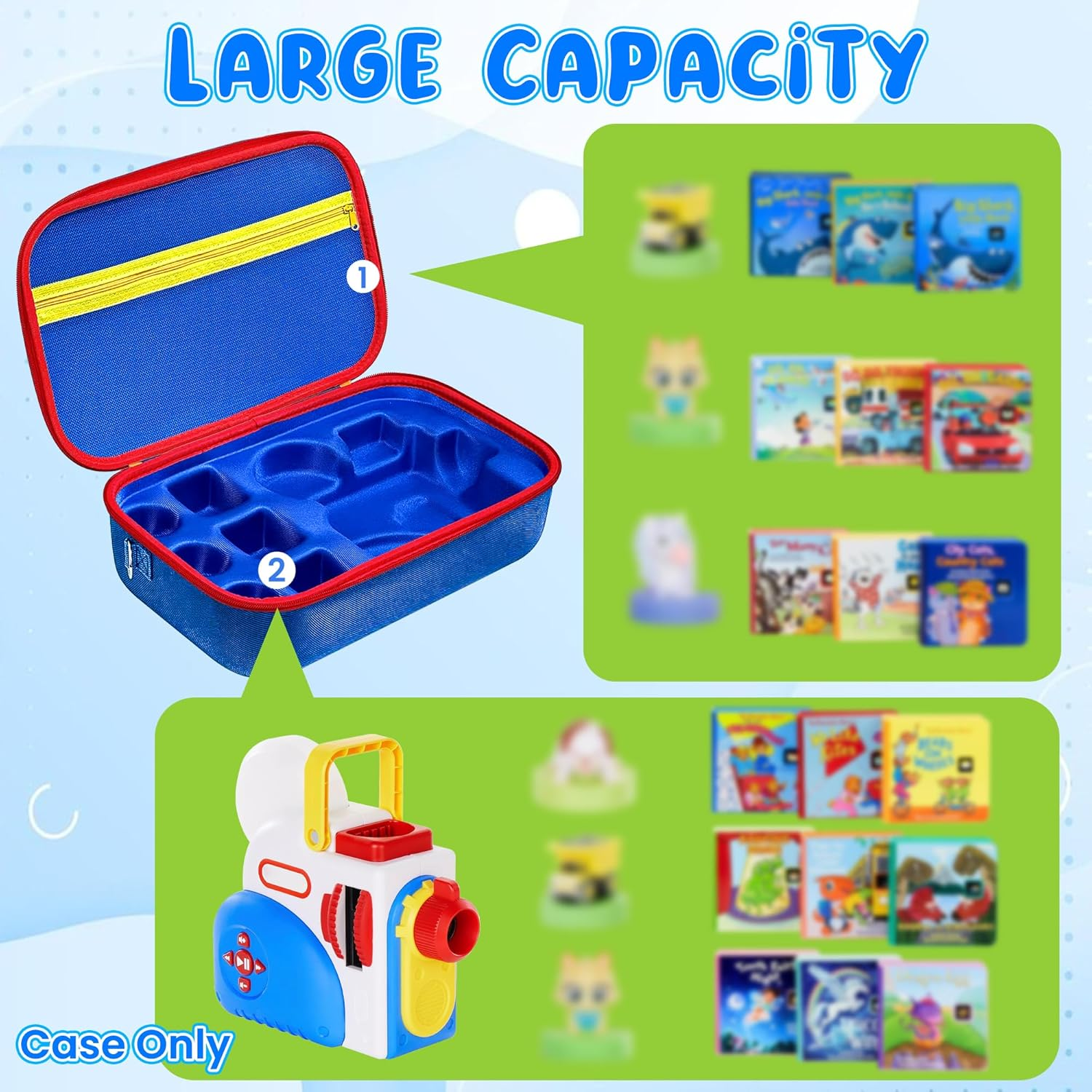 Carrying Case Compatible with Little Tikes Story Dream Machine Books Starter Set, Kids Toys Protective Storage Bag for Little Tikes for Storytime Audio Play, Storybooks, Character Collection(Box Only) image number 4