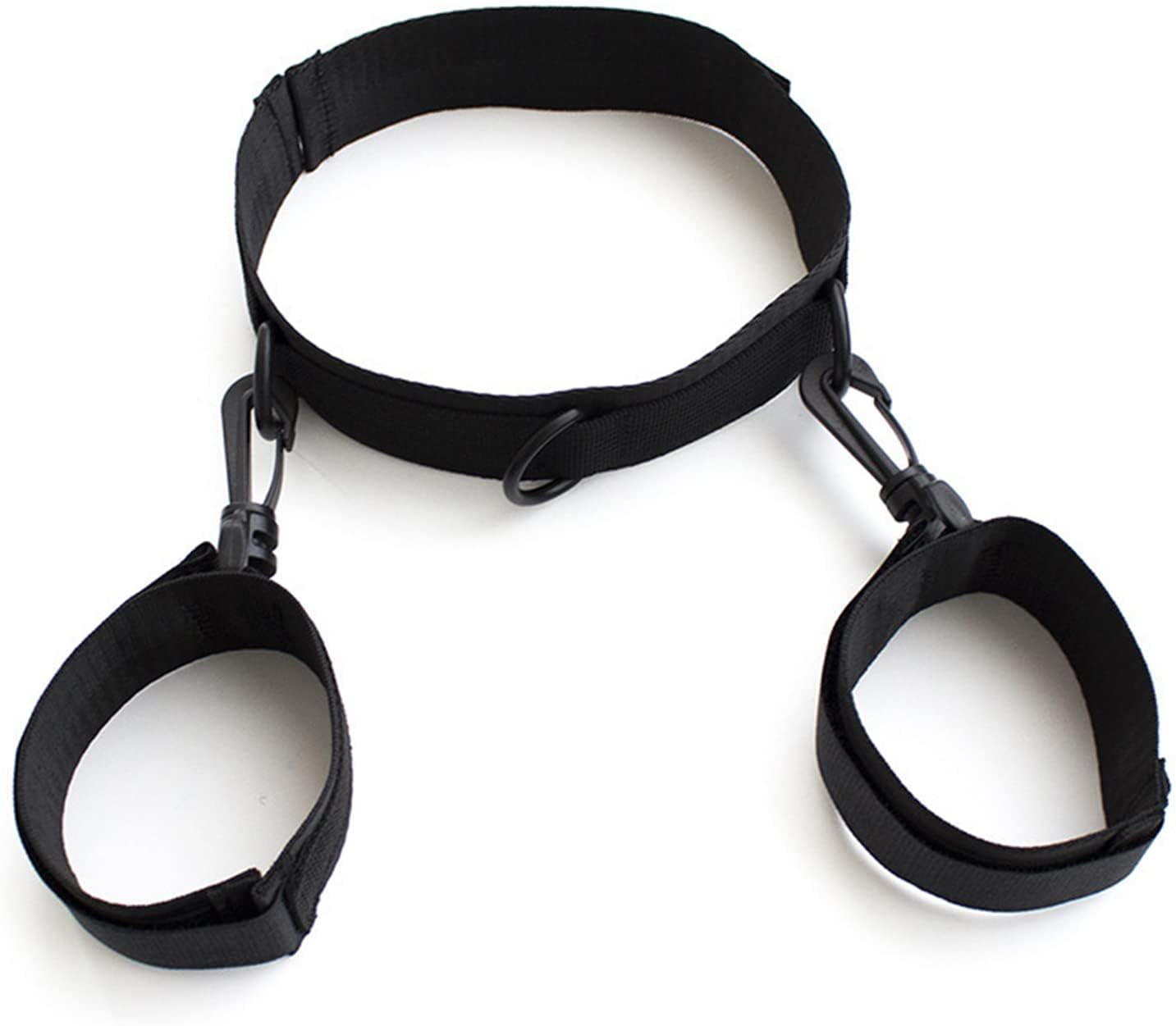 HABOWN BDSM Collar with Handcuffs Set - Erotic Fetish Neck and Back Slave Sex Toy - Black, One Size image number 3