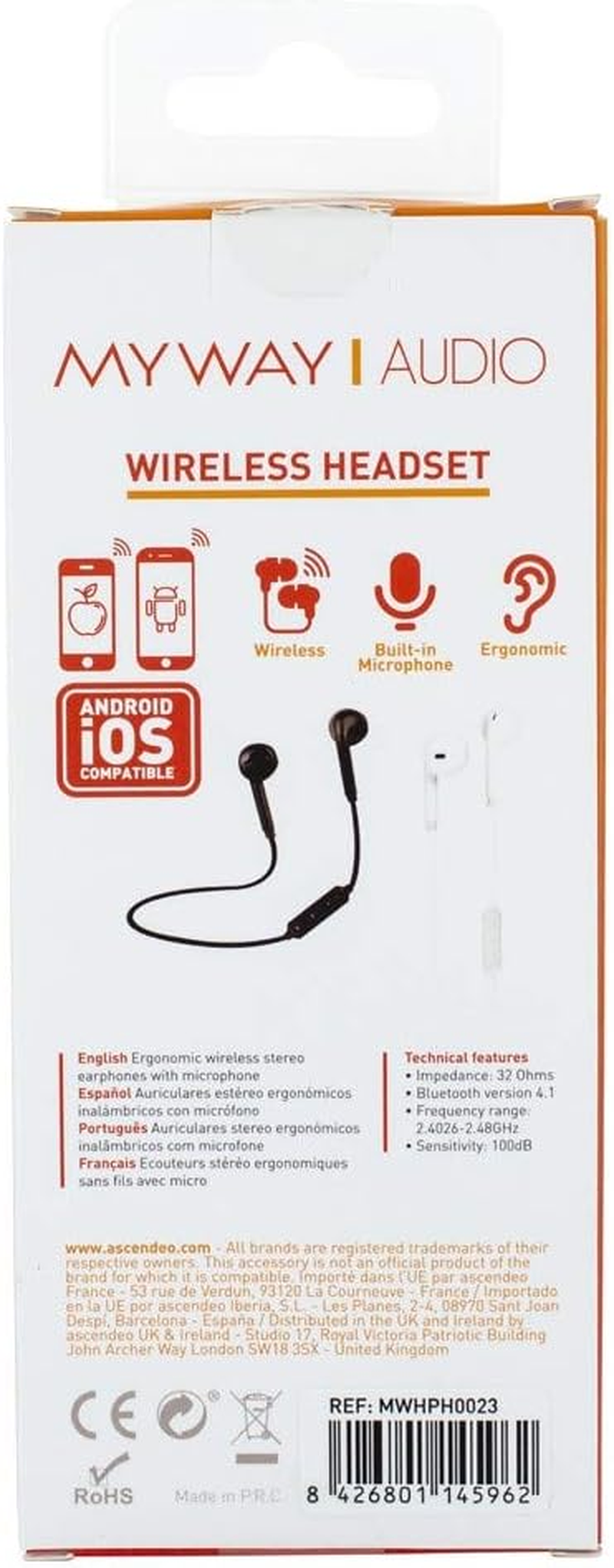 My Way Mwhph0023 &ndash; Stereo Headphones, White image number 1