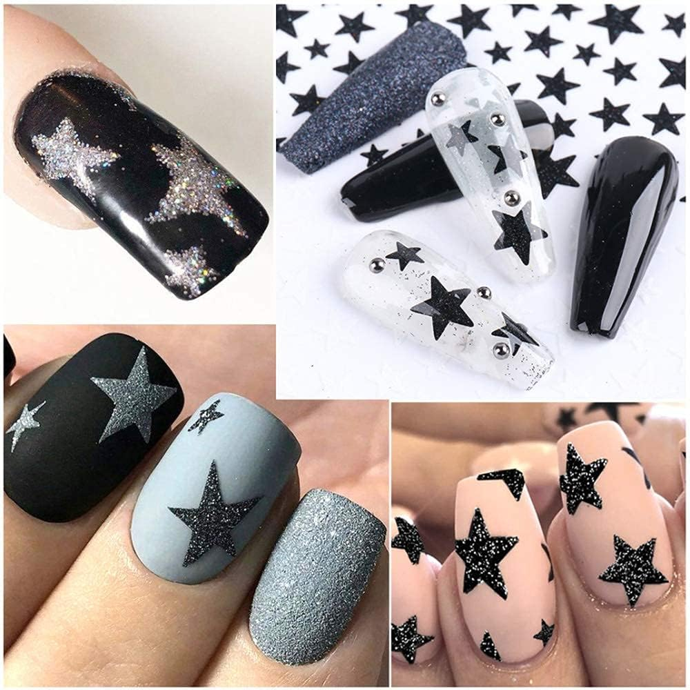 Star Nail Art Sticker Decals 10 Sheets 3D Self-Adhesive Nail Decor with Shiny Glitter Stars for DIY Manicure Decoration image number 5