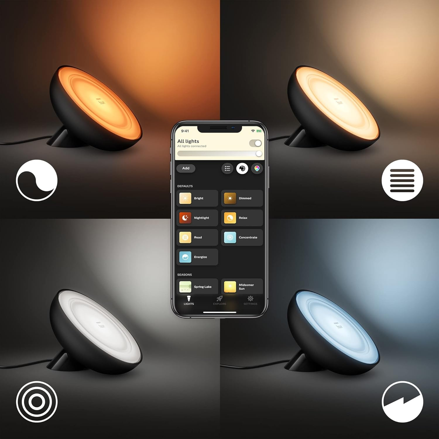 Philips Hue Bloom Colour Smart LED Portable Lamp Black - White image number 2