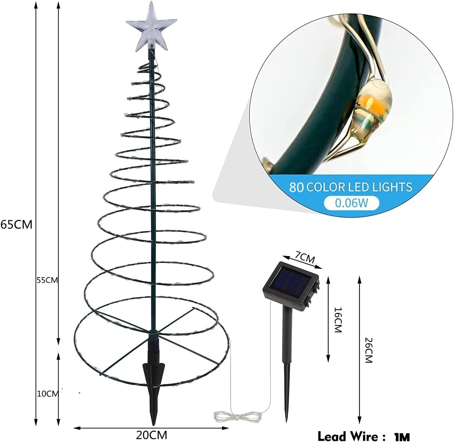 YUTONG 2 Pack Solar Spiral Christmas Trees Lights, 8 Mode Outdoor Light up Xmas Pathway Markers with Stake, Auto On/Off & Waterproof Lights for Patio Yard Walkway Driveway Decor (Warm Light)