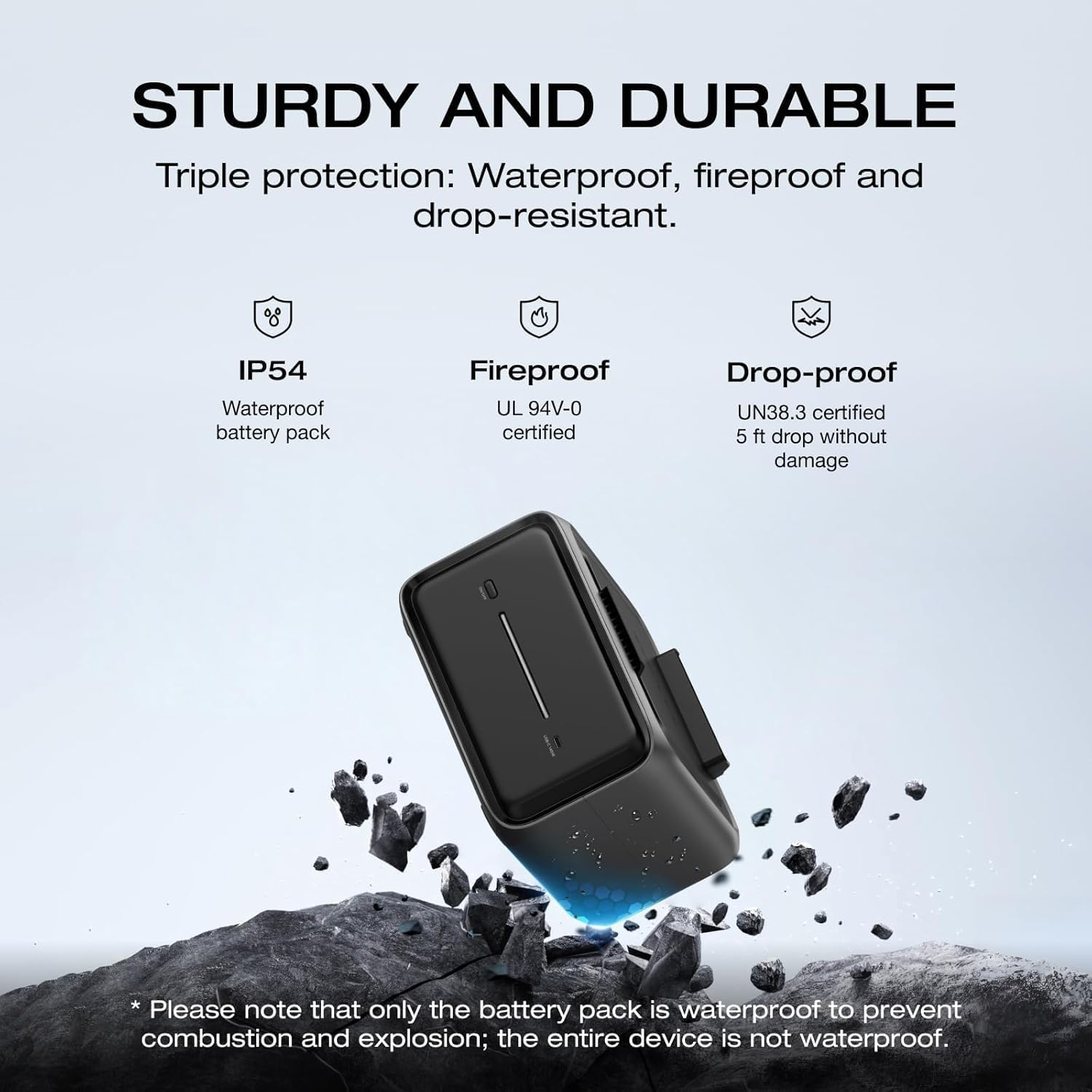 EF ECOFLOW River 3 plus Portable Power Station Extra Battery EB600, 572Wh Expansion Lifepo4 (LFP) Battery with 10-Year Lifespan, Built-In 140W USB-C Port for Charging/Discharging, Use Independently image number 2