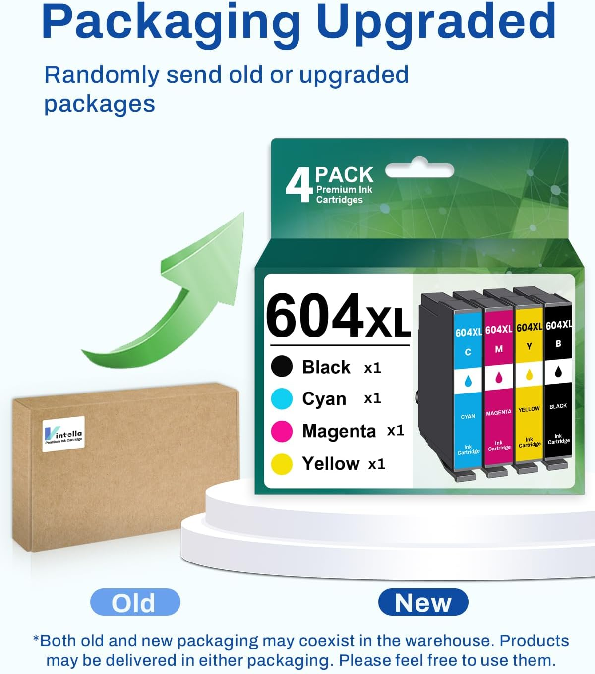 Vintella 604XL Ink Cartridges Replacement for Epson 604 Ink Cartridges Combo Pack 604XL T604 for Expression Home XP-2200 XP-3200 XP-4200 Workforce WF-2910 WF-2930 WF-2950 Printer (4 Pack)