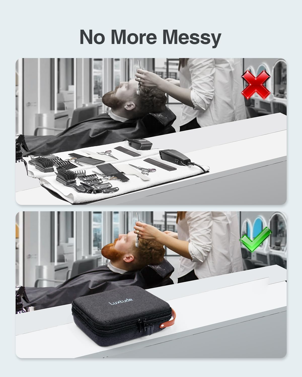 Luxtude Hair Clipper Case Travel, Portable Barber Cases, Barbers Bags for Clippers and Supplies, Clipper and Trimmer Bag, Barbers Accessories for Wahl 5Star/Hatteker/Oneisal/Andis Grooming (Case Only) image number 5