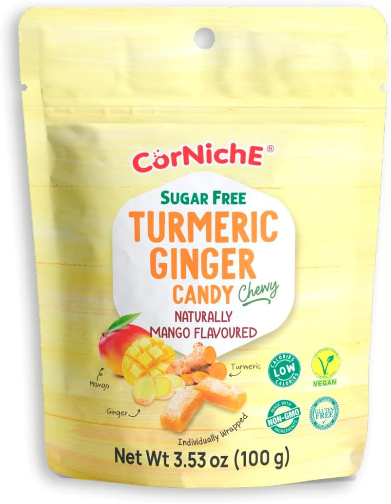 Corniche Sugar Free Ginger Turmeric Candy Orange G/F 100G image number 1