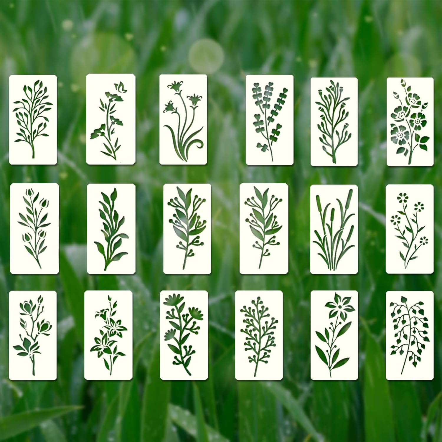 Gosknor 18Pcs Flower Stencils for Painting, Reusable Washable Floral Stencils Flower and Leaf Drawing Templates for Wall Art Wood Craft Spring Home Decoration image number 5