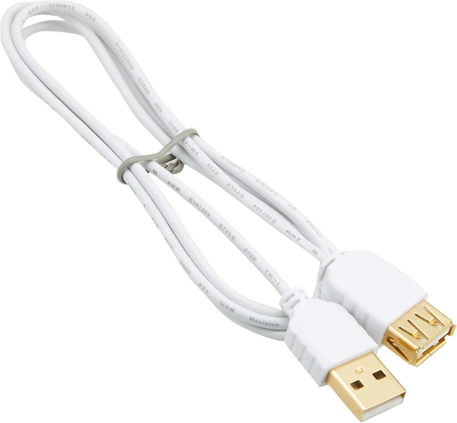 Sanwa Supply KU-SLEN10WK Ultra Fine USB Extension Cable (A-A Female Extension Type, White, 3.3 Ft (1 M)
