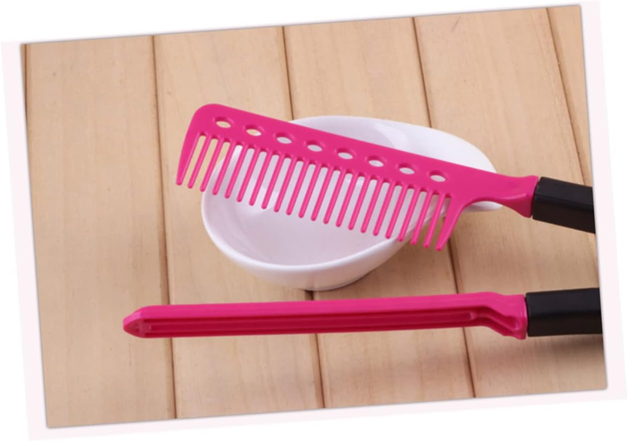 V Shape Hair Comb Red Folding Hairbrush Hair Straightener Styling Tool for Women Salon Hairdresser image number 4
