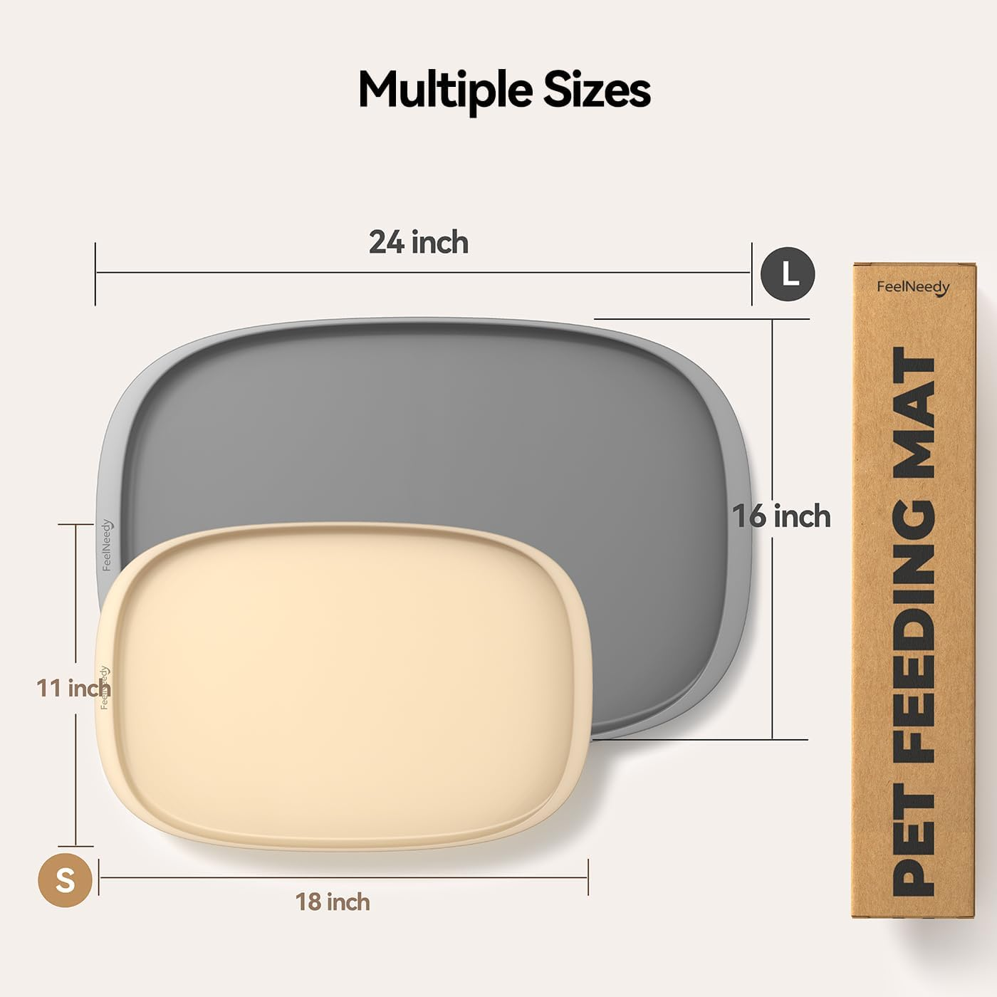 Silicone Dog Food Mat for FEELNEEDY (Large, Gray) image number 1