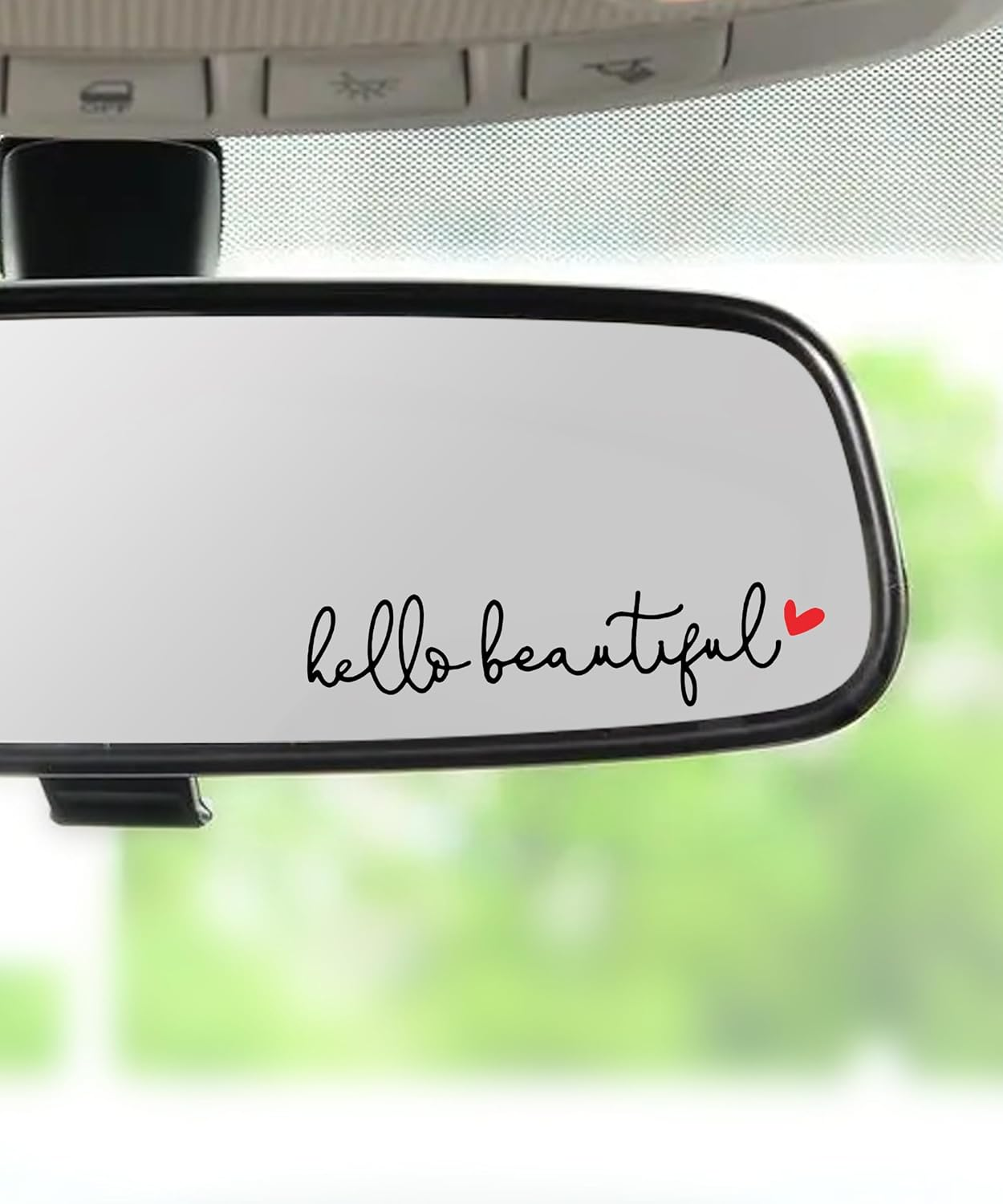 RACOONA Rearview Mirror Decal,Hello Beautiful Decal,Car Accessories Stickers Rearview Mirror Sticker (Blue)