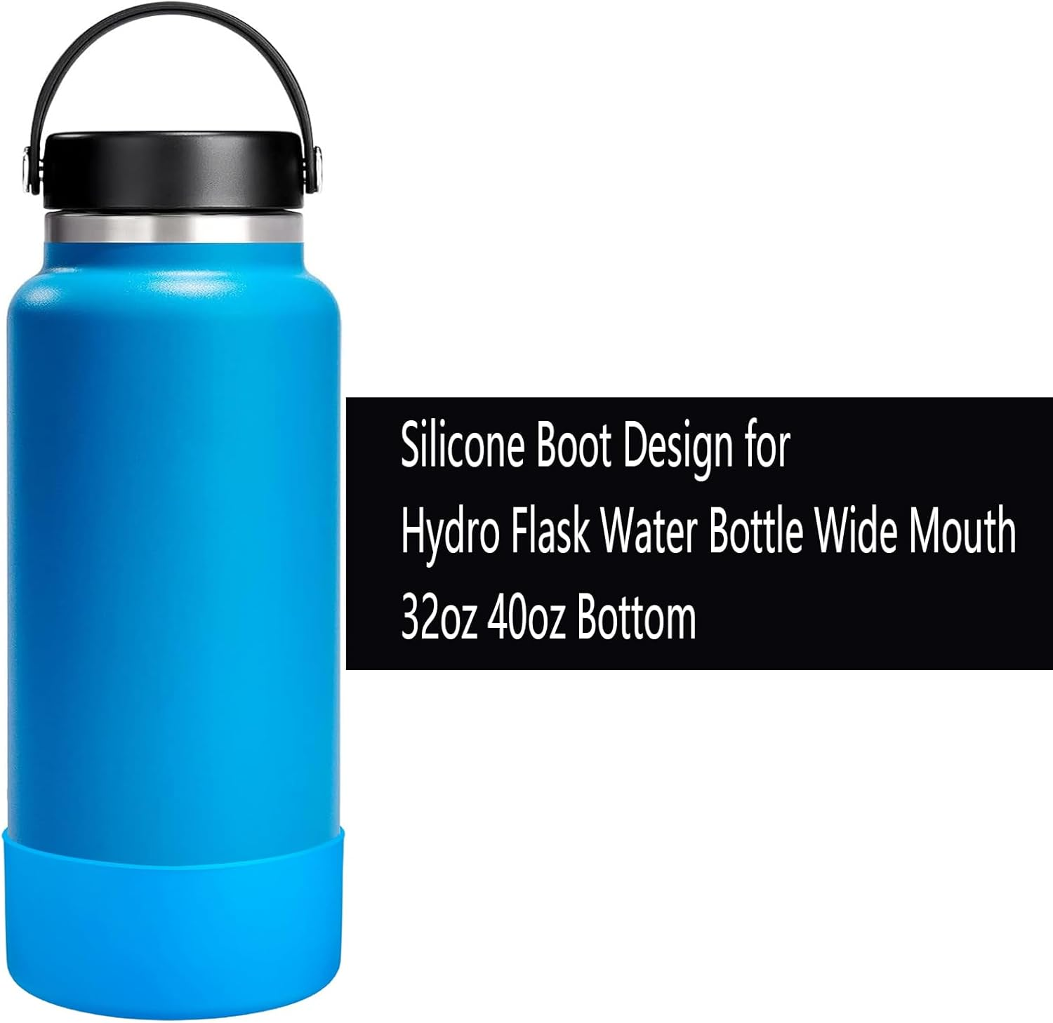 2 PCS Silicone Water Bottle Boot for Hydro Flask 32 Oz 40Oz, Anti-Slip Protective Sleeve Bottom Bumper Protector for 9 Cm in Diameter Stainless Steel Water Bottles image number 5