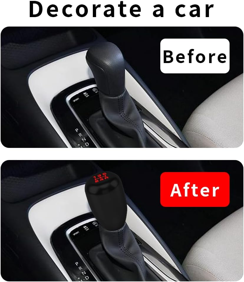 Kutyun Shifter Knob, Gear Shift Knob, Shift Lever Knob, Weighted Shift Knob 5 Speed, Car Stick Shift Knob with Adapter, Aluminum Alloy Manual Shift Knob, Car Accessories for Most Vehicles (Black) image number 1
