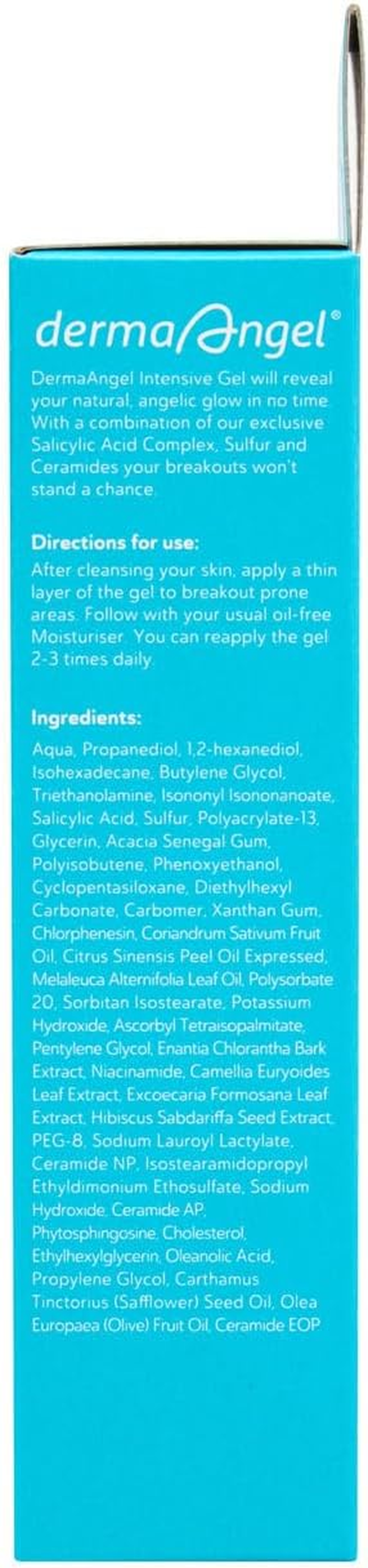 Derma Angel Acne Care Intensive Gel with 2% Salicylic Acid & Sulfur | Fights Pimples, Blackheads & Breakouts | Repairs Skin Barrier with Ceramides & Ester C | for Oily, Acne-Prone & Combination Skin image number 3