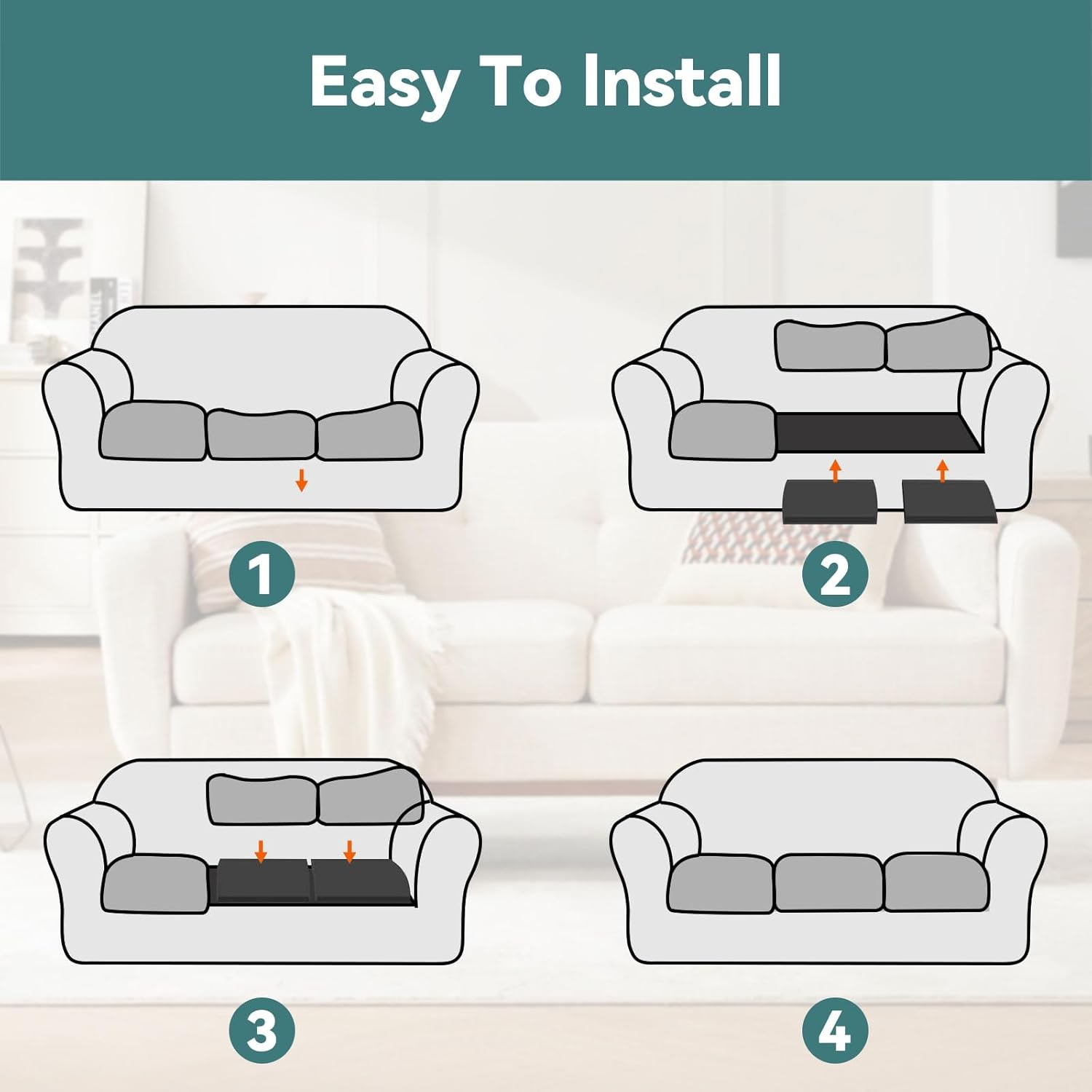 Couch Cushion Support for Sagging Seat &ndash; High-Density Foam Couch Booster, Sofa Seat Lifter under Cushion, Cuttable Upholstery Pad, Furniture Base Restorer &ndash; Set of 1, 55X55Cm image number 5