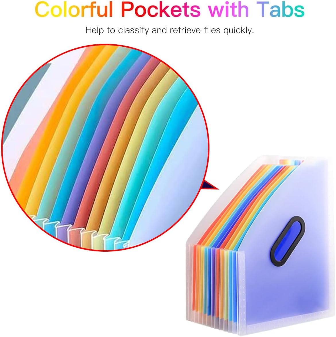 AIMALL 2 Pack Vertical Expanding File Folder &ndash; 12-Pocket Accordion Document Organiser, Transparent Colour, Multi-Layer Telescopic A4 Storage, PP Material, 9.25 X 12.99 In image number 3