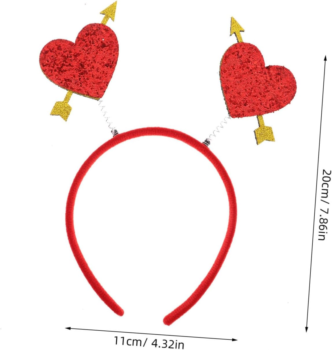 IWOWHERO Elegant Cupid Headband Heart Ears Valentines Day Hair Band Accessory Set image number 2