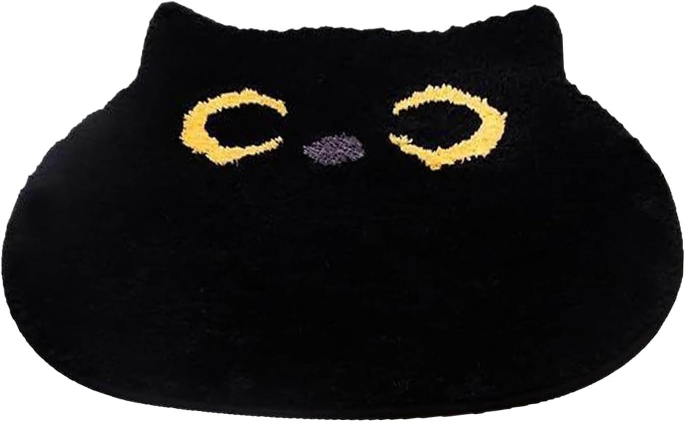 Black Cat Bath Mat, 55 Cm Bathroom Rug, Soft Non-Slip Cat Rug, for Kitchen, Bedroom, Home Decoration image number 4