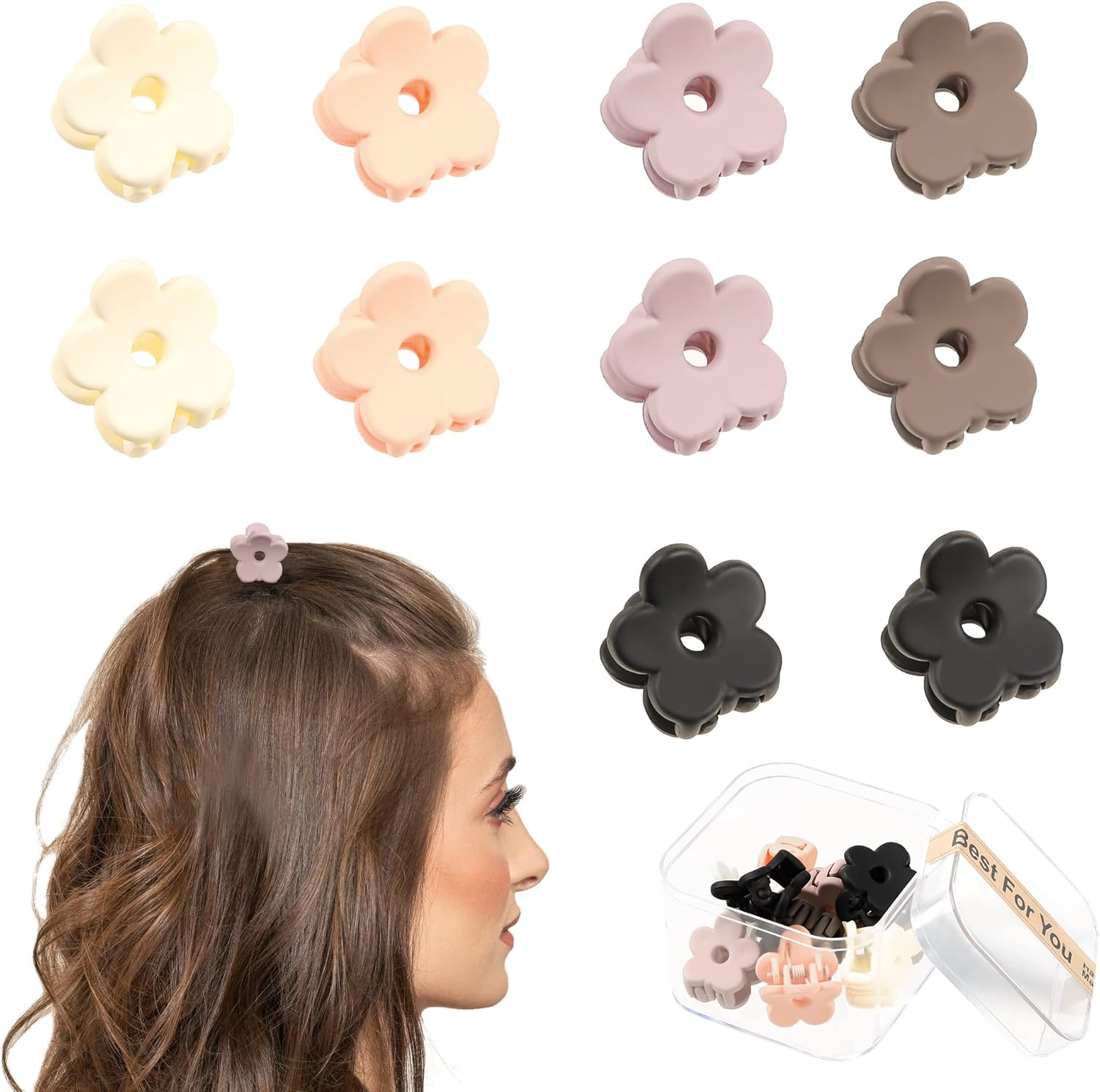 Matte Mini Hair Clips - Tiny Claw Clips for Hair, 90S Cute Hair Accessories for Girls and Women