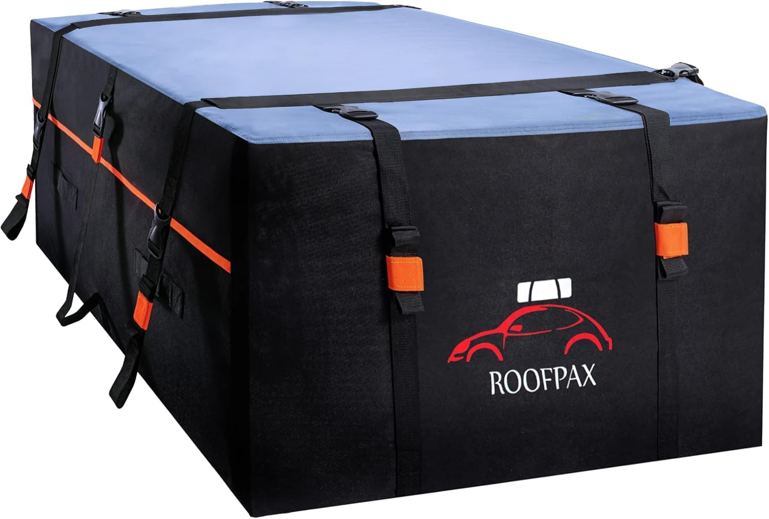 Roofpax Expandable 15/19 Cft. Car Rooftop Cargo Carrier Bag Waterproof Storage Including Double Zippers Integrated Mat 10 Heavy-Duty Tie-Down Straps Fit Cars With/Without Roof Top Rack or Side Rails