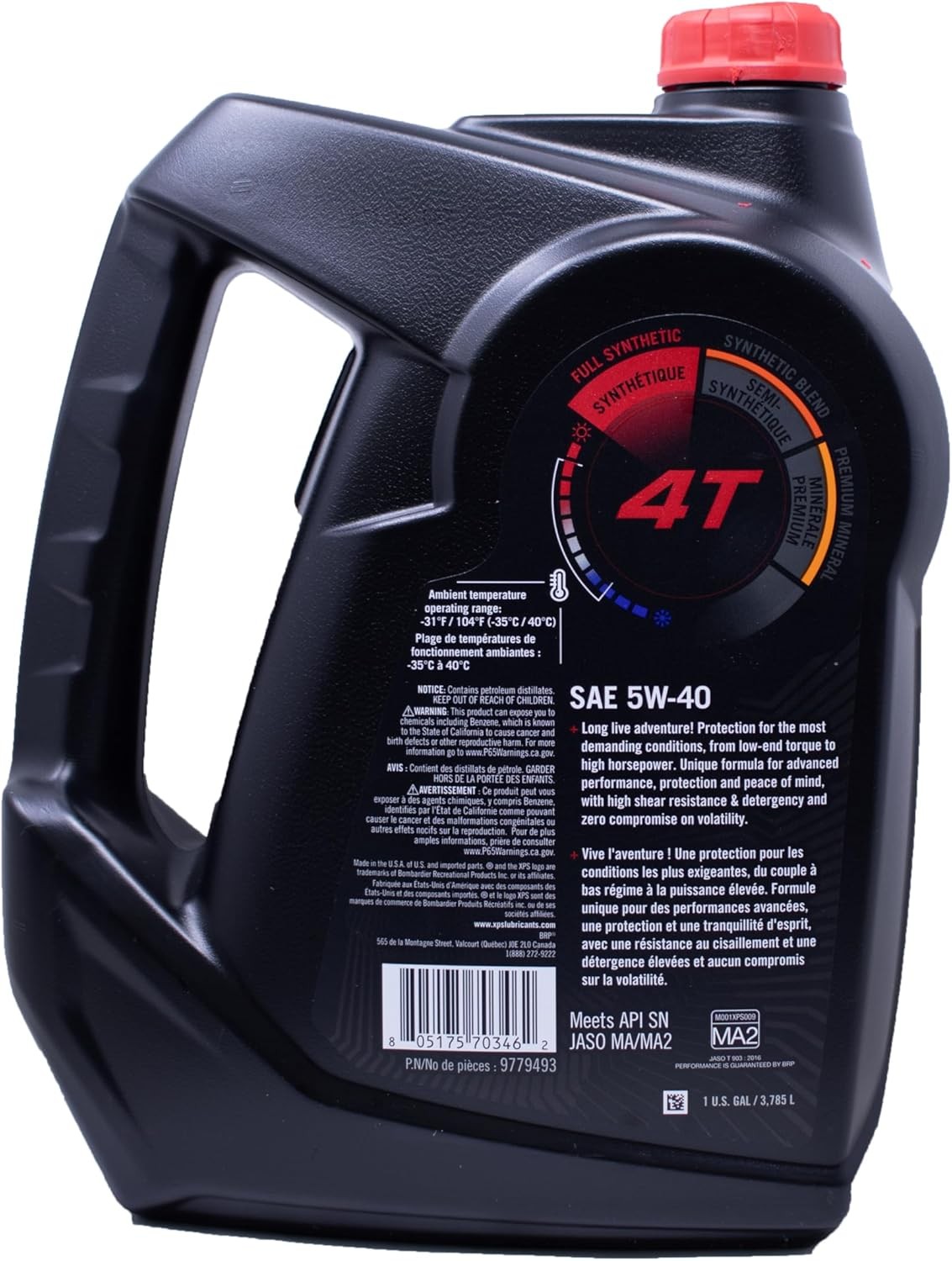 Edwards Oil Change Kit Fits All Seadoo 2002+ 4-TEC 130/155/185/215/255/260Hp GTX RXT RXP RXP-X RXT-X GTI W/ 1 Gallon XPS 5W40 Oil, 4-TEC Oil Filter, O-Ring