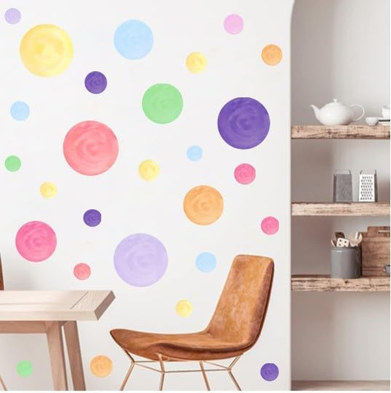 Vomika Polka Dot Wall Decals, Removable Colorful Circles Wall Stickers, Peel and Stick Art Wall Decor Mural, for Kids Bedroom Nursery Playroom Classroom Living Room Decor image number 2