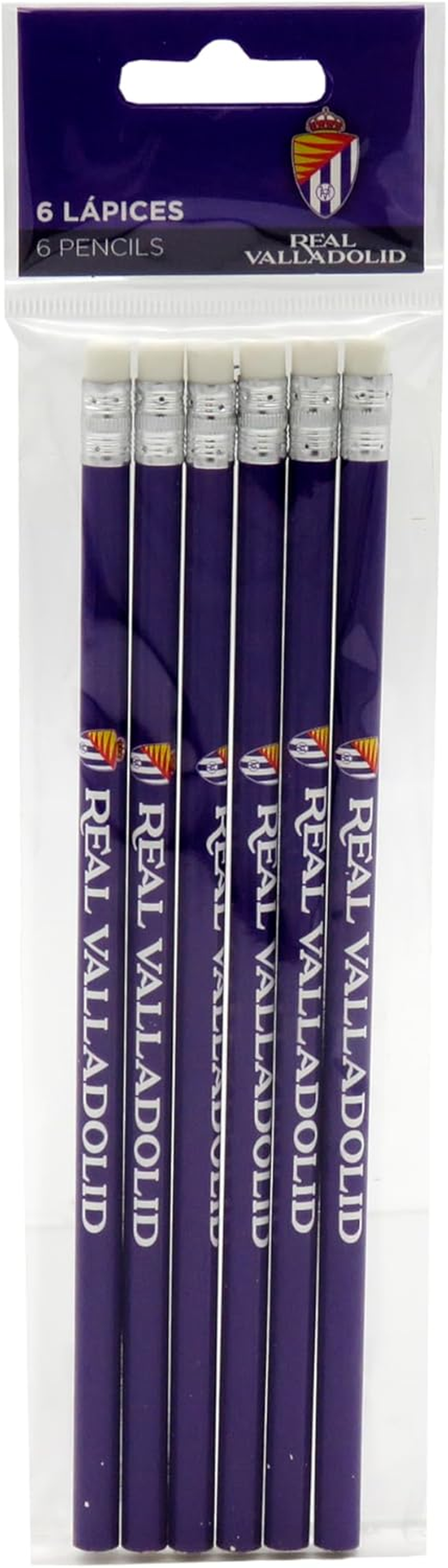 Cyp Brands Real Valladolid Stationery Set, Pencils with Eraser, Writing School Supplies, Purple Official Product image number 2