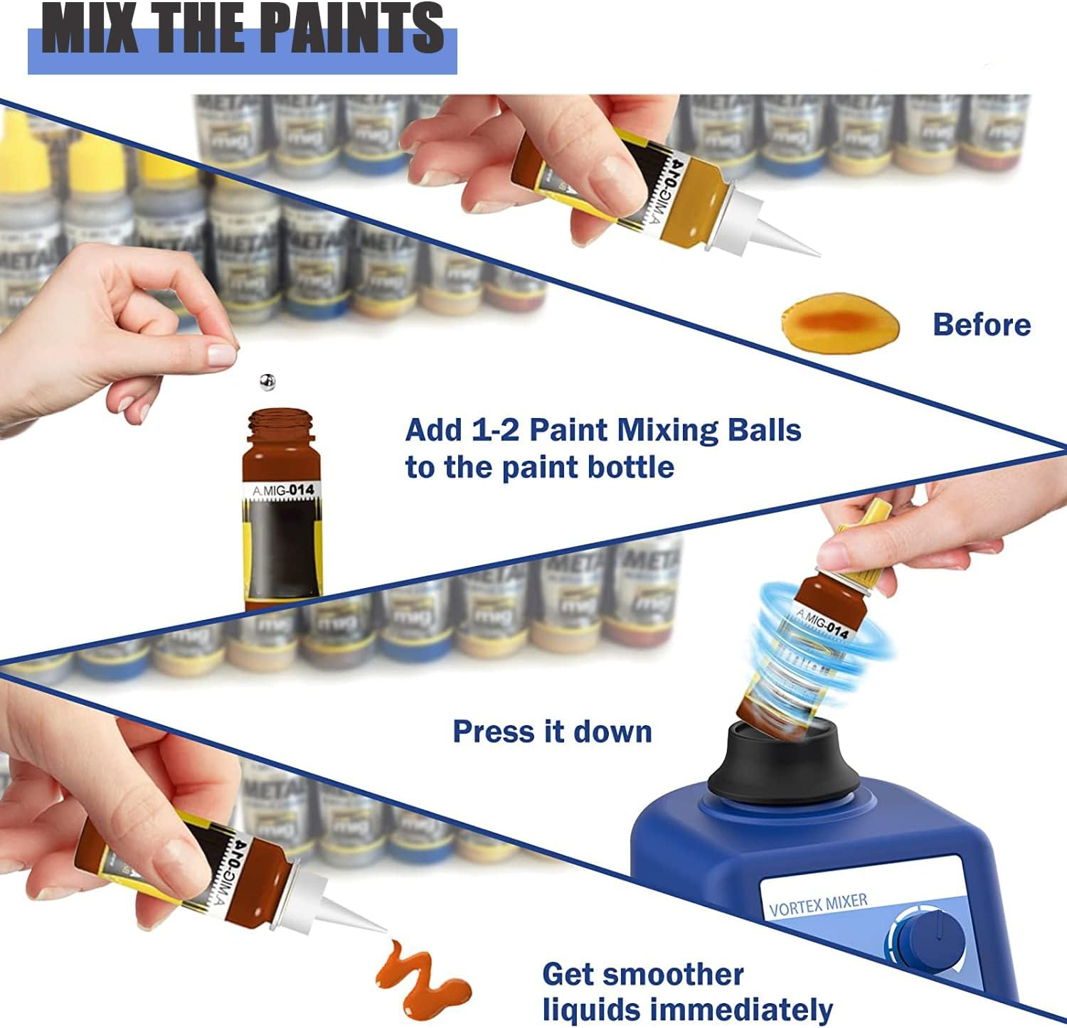 120 Pcs Paint Mixing Balls, Stainless Steel Mixing Agitator Balls for Mixing Model Paints, Bearing Steel Balls, Nail Polish Mixing Agitator Balls, 5Mm image number 6