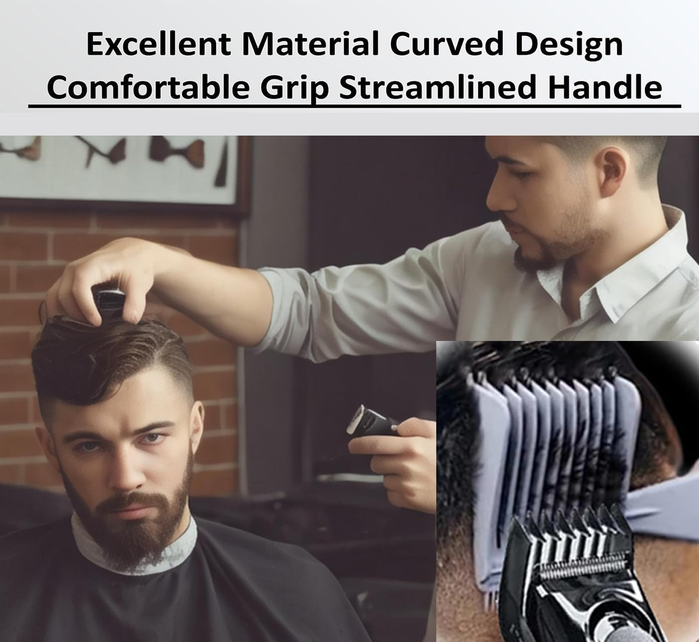 Barber Cutting Comb Men'S Fade Comb, 2Pcs Fade Comb Blend Friend Fade Comb,Barber Fade Comb Barber Cutting Comb,Curved Positioning Clipper Comb,Barber Barber Fade Comb Curved Positioning Comb for Men image number 2