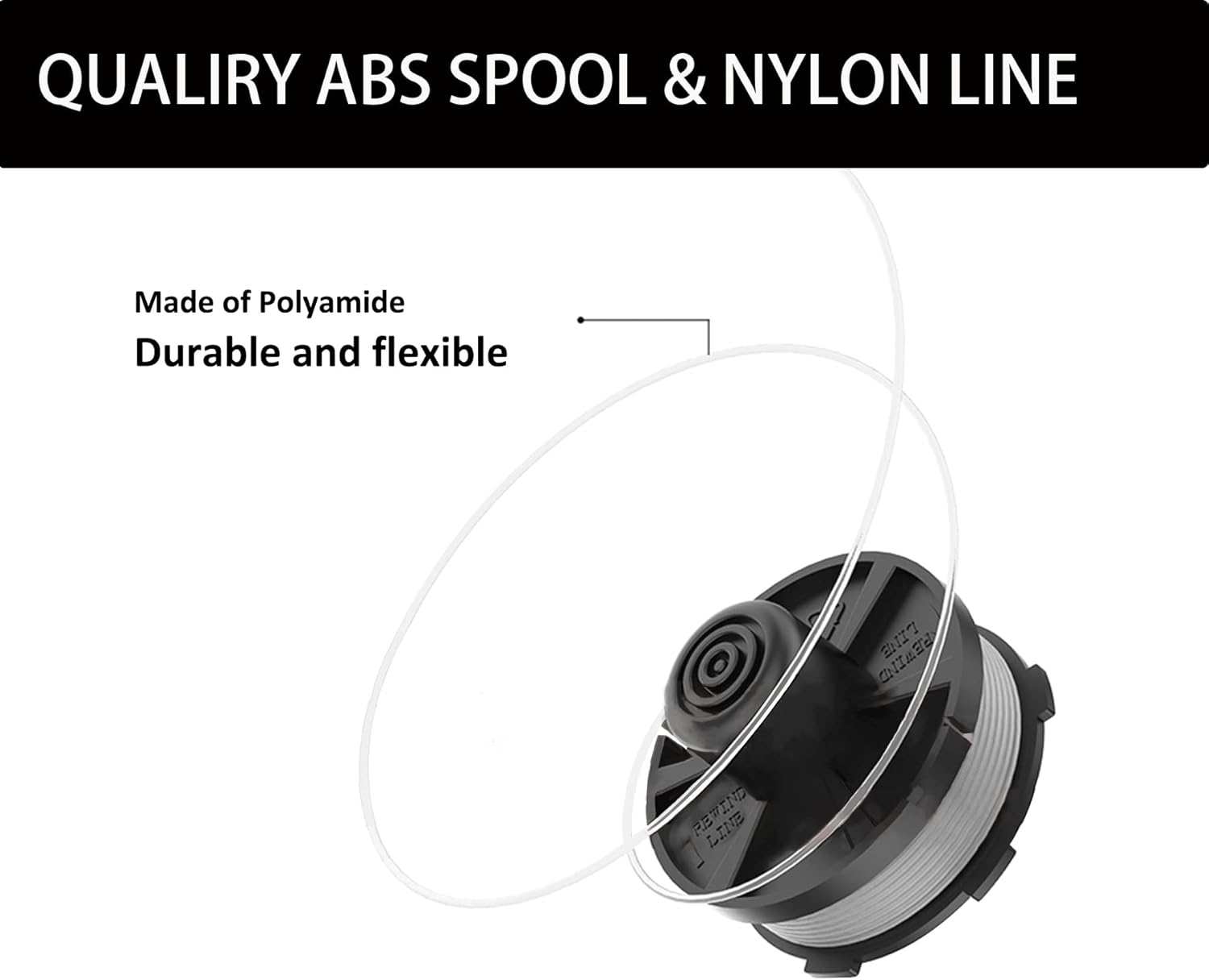 8Pcs 196146-9 Replacement Trimmer Spools for M Akita Akkusense, 1.6Mm X 8.3M Weed Eater Lines & Caps for Makita String Trimmer Weed Eater 18V DUR181Z/DUR181RF/DUR181 (6 Spools + 1 Cap +1 Spring) image number 6