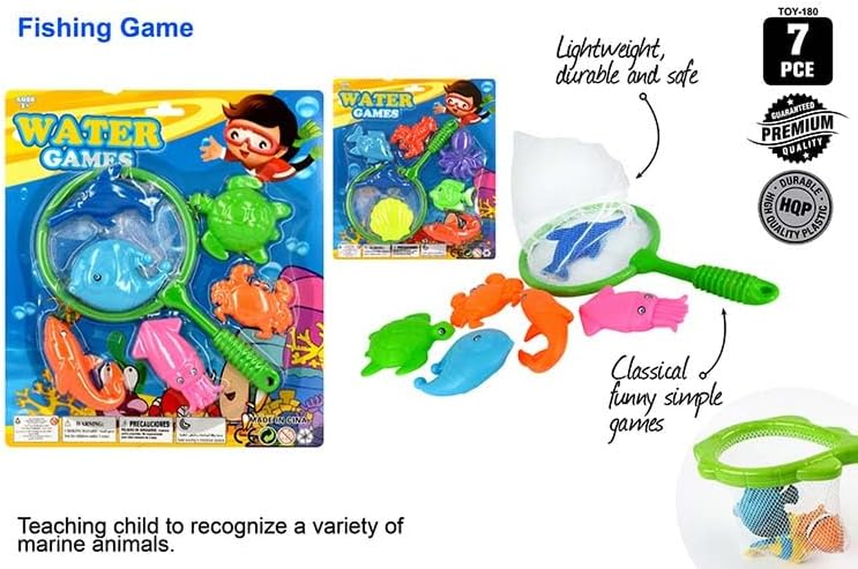 Yatsal Fishing Toy 7-Pieces Set with Net image number 2