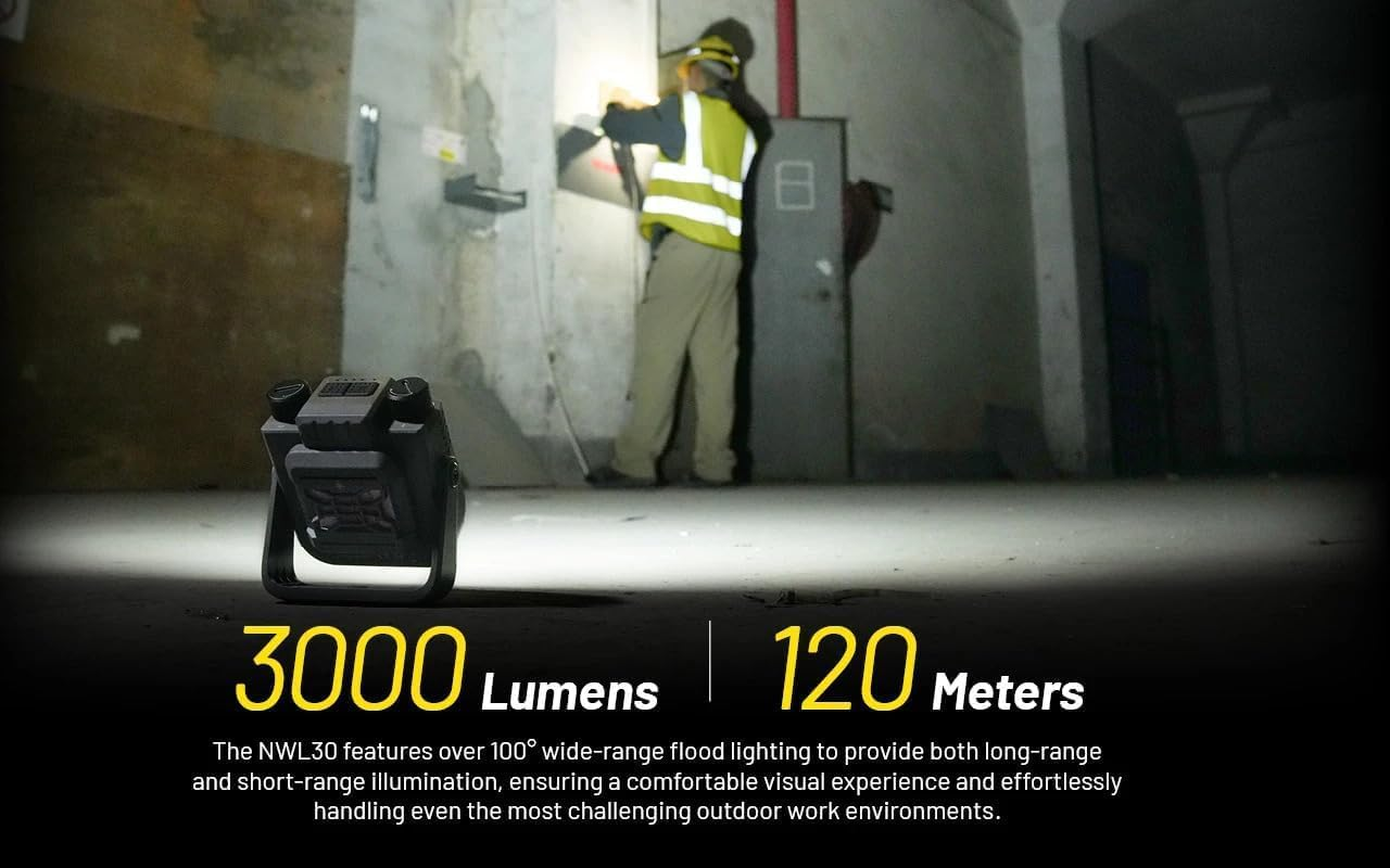 Nitecore NWL30 USB-C Charging 3000 Lumens LED Work Light Camping Light Lantern, Green image number 4