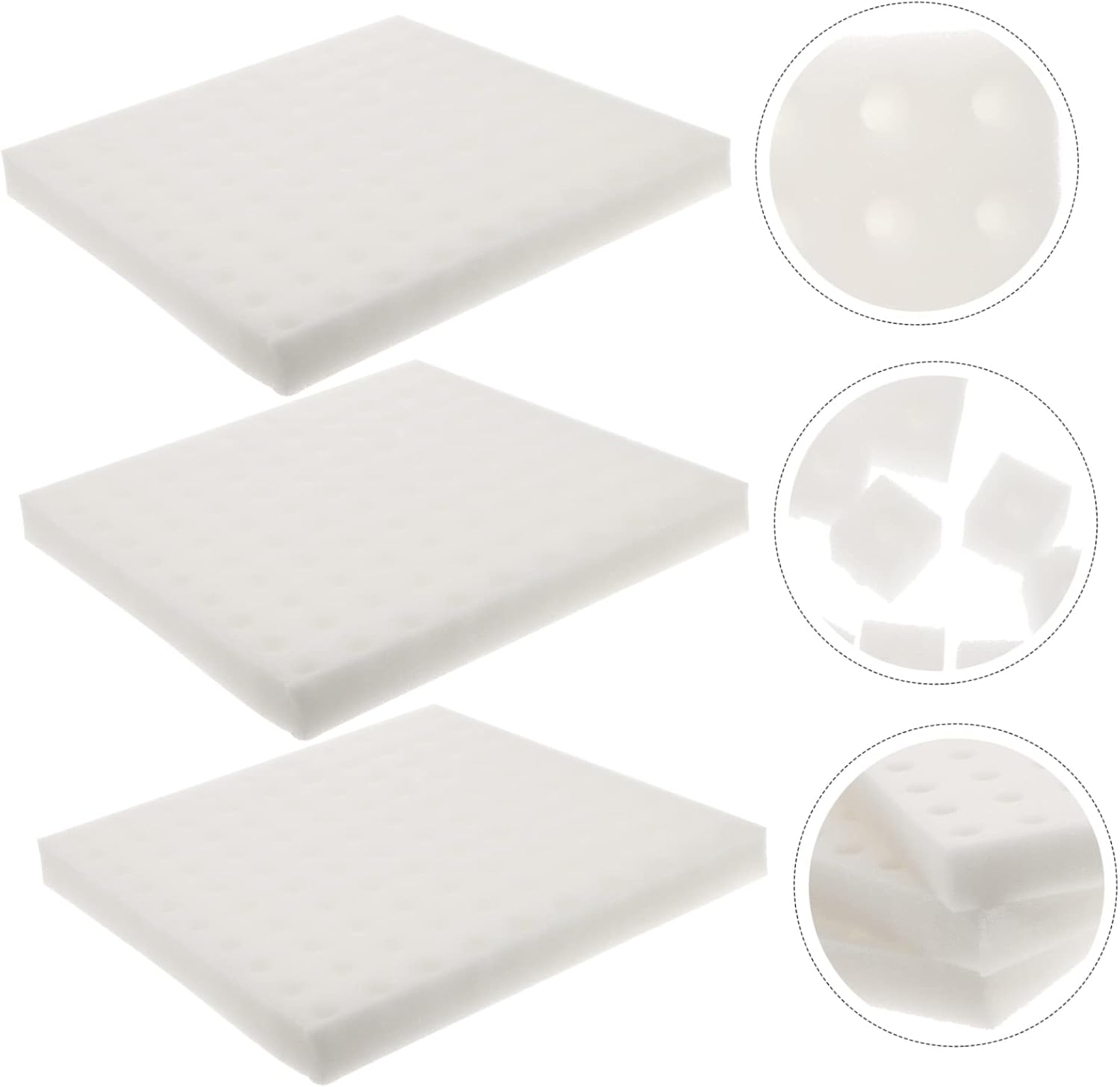 FONDOTIN Hydroponic Sponge Seedling Blocks for Soilless Cultivation, 3 Sheets with 300 White Moisturized Cubes, Vegetable Planting Tray for Balcony and Indoor Gardening image number 5