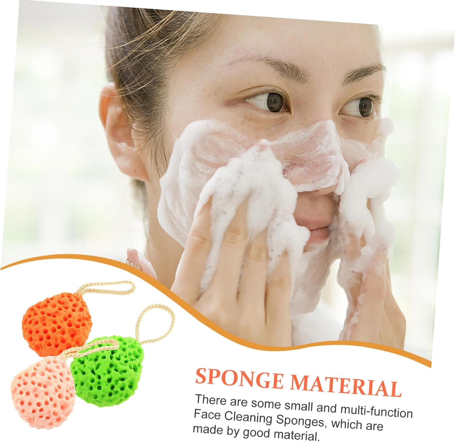 ZUNOXAZ 3Pcs Facial Sponges Gentle Exfoliating Wash Sponges for Face Cleansing Portable Lightweight for Travel Use for All Skin Types image number 6