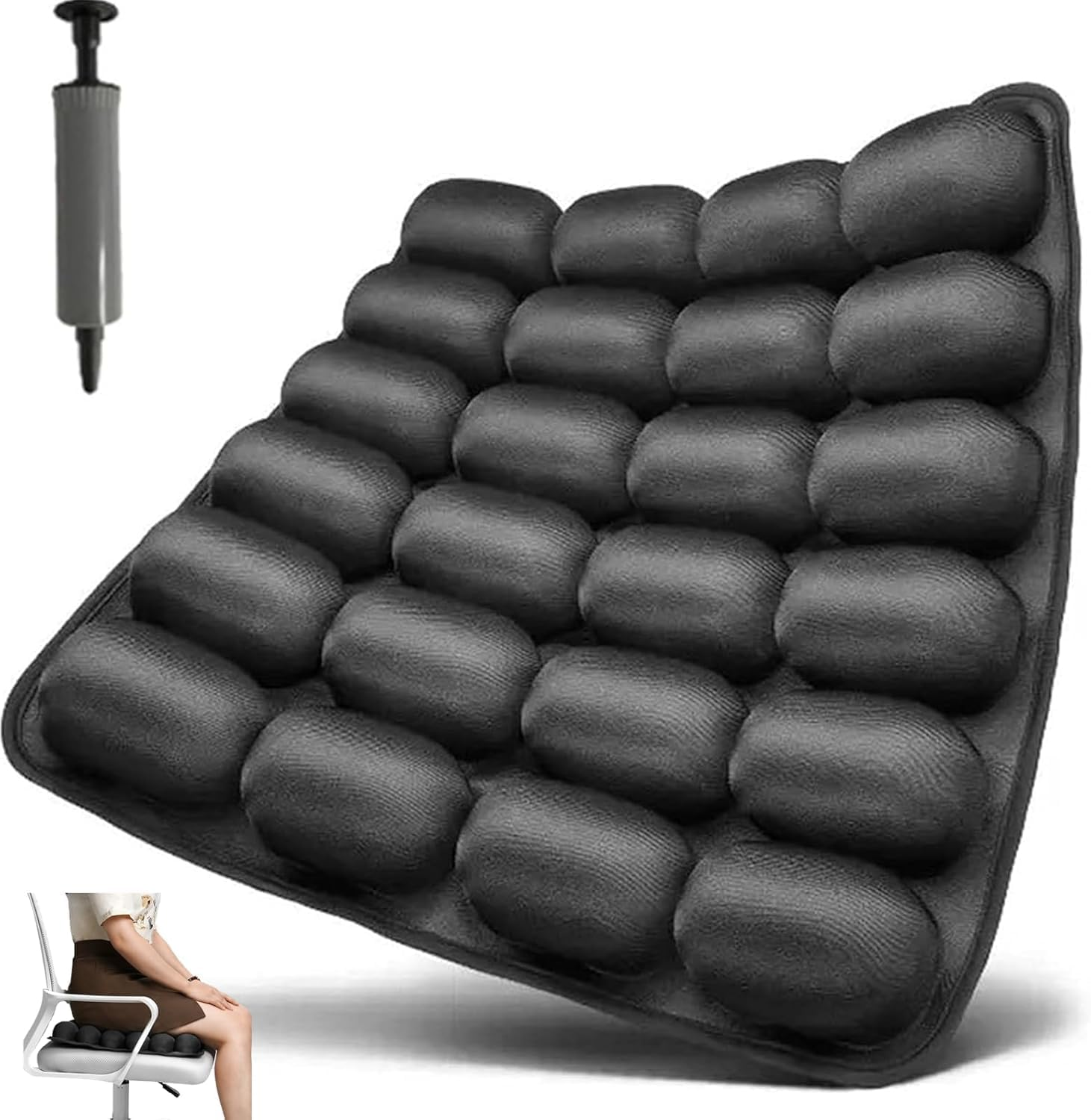 Sondur Travel Cushion, Plane Cushion for Airplane Seats, Comfortable 3D Air Cell Seat Cushions, Car Seat Cushion, Office Wheelchair Pad Orthopedics Pain Pressure Relief Camping Seat Mat image number 6