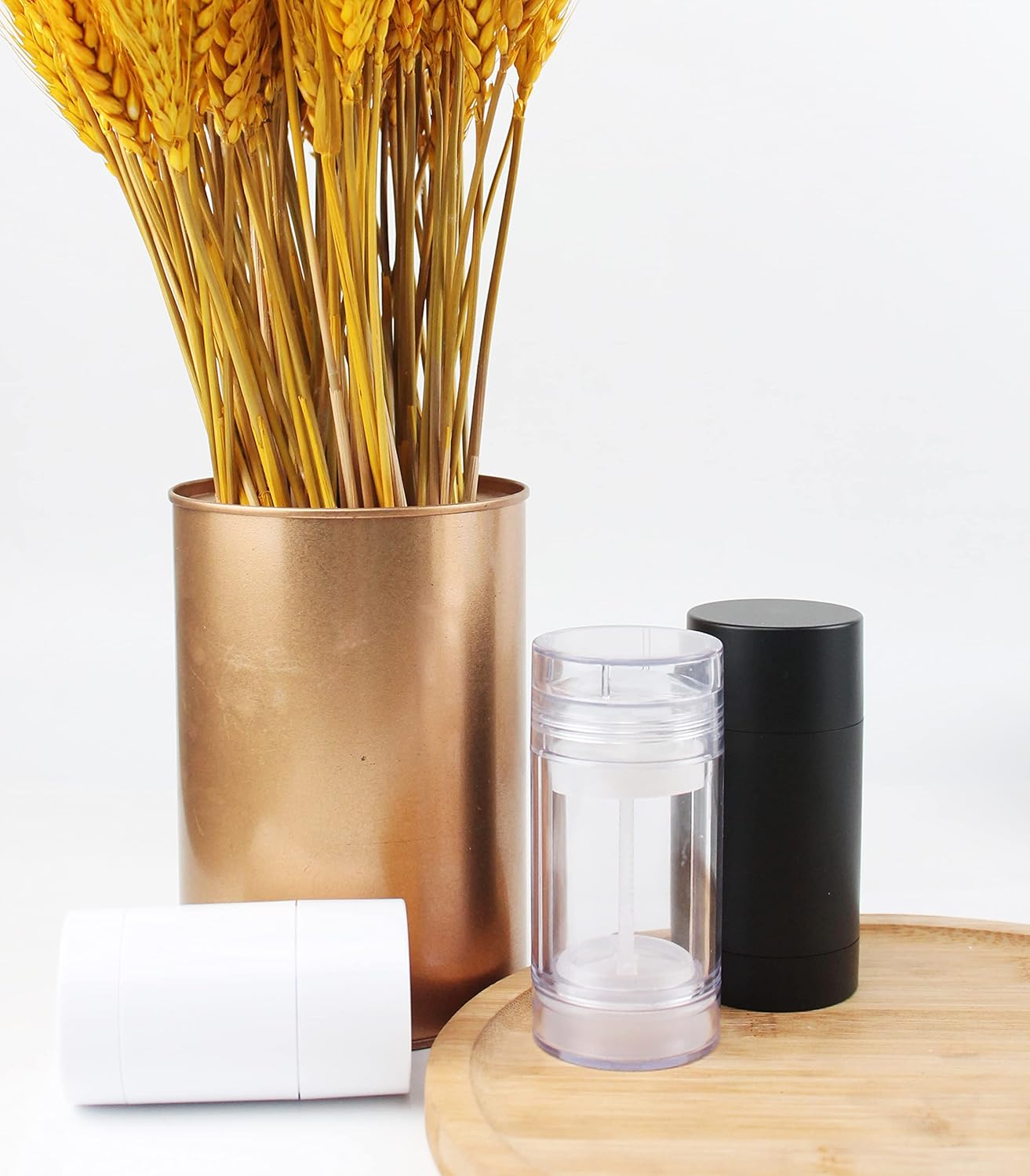 75ML Empty Deodorant Containers Lip Balm Tube DIY Empty Plastic Black Twist-Up Refillable Travel round Deodorant Tubes (6-Pack, Black) image number 4