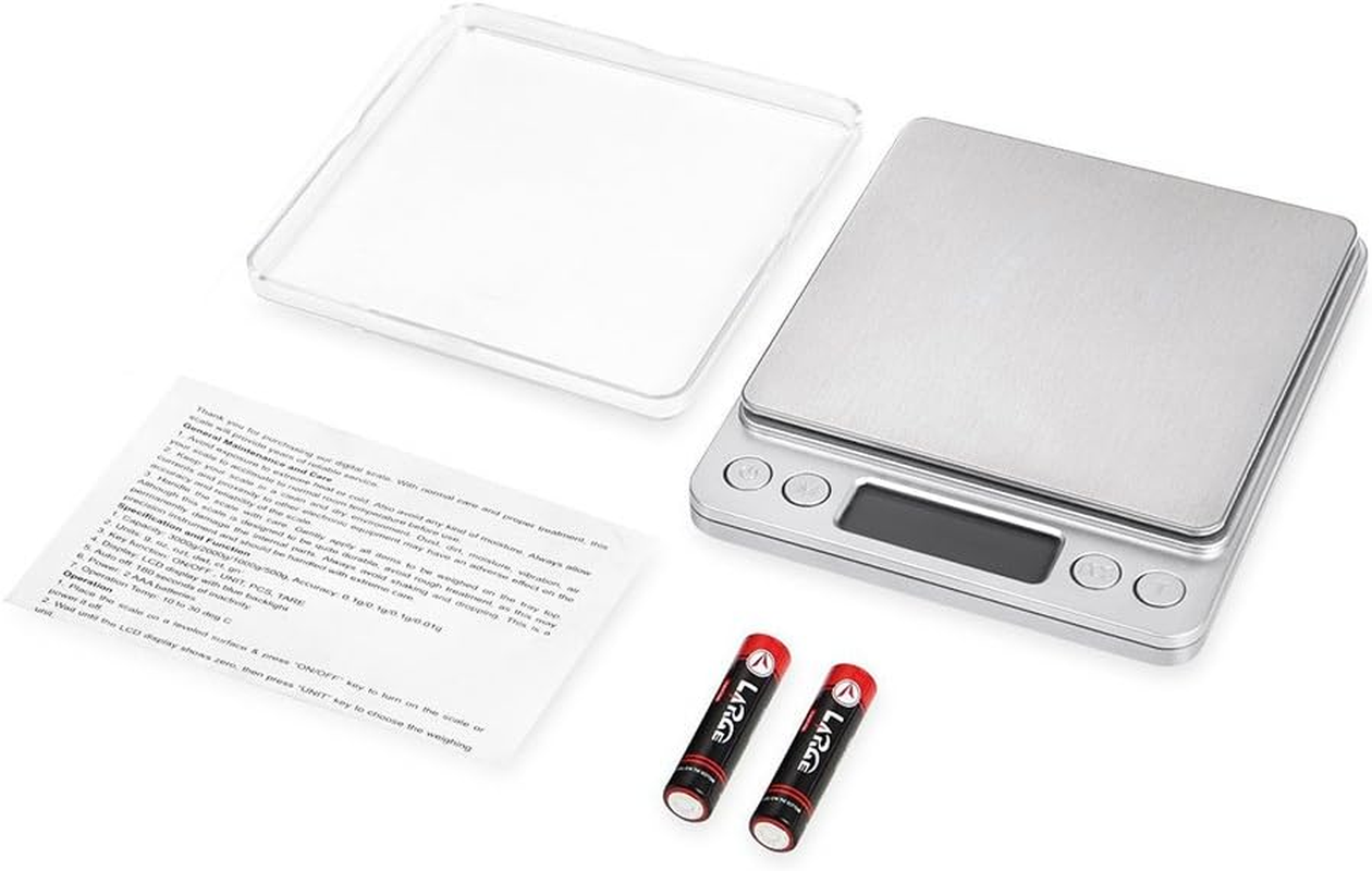 Digital LCD Electronic Scale Kitchen Food Balance Weight Postal Scales 3Kg (0.1G) / 500G (0.01G) (3Kg) image number 3