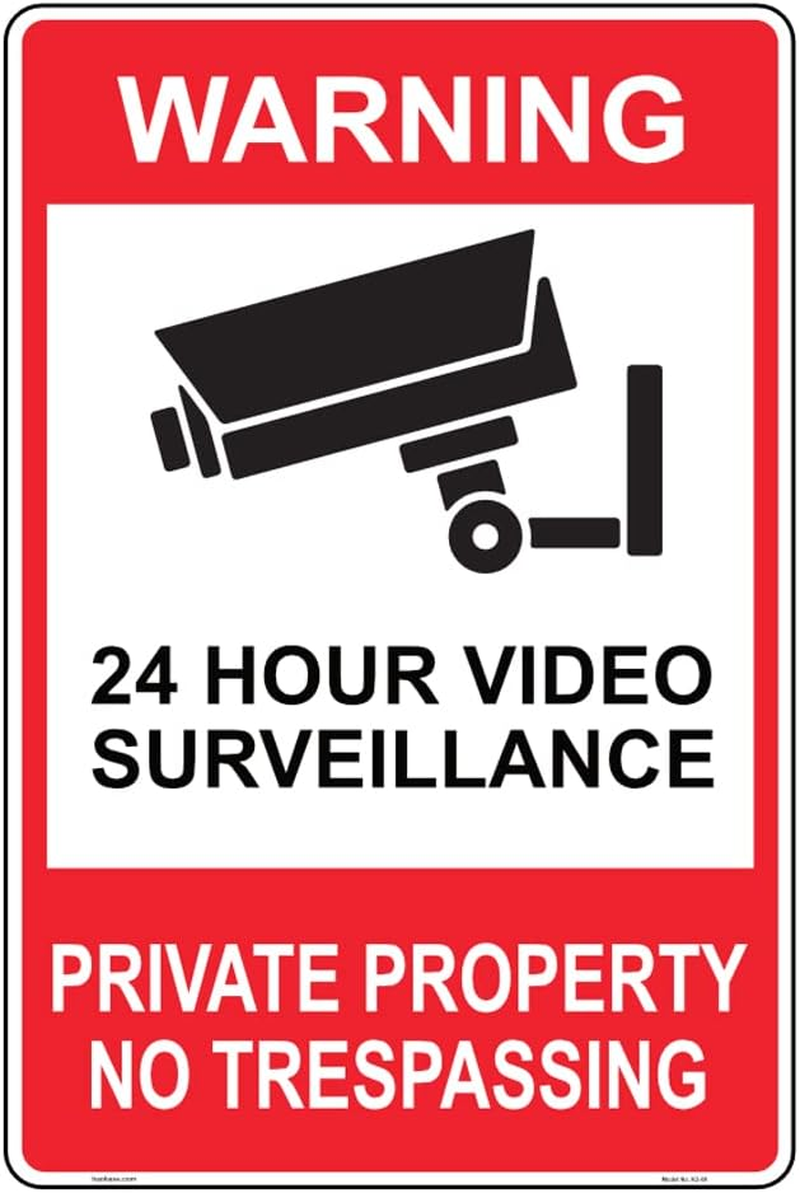 Haobase 2 Pcs Private Property No Trespassing Sign Sticker - 30 Cm X 20 Cm - Self Adhesive Vinyl image number 2