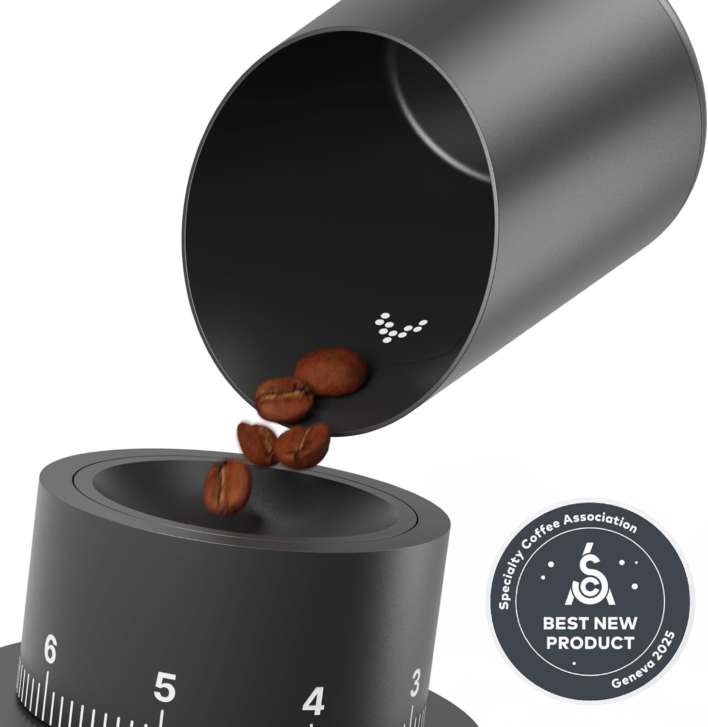 Subminimal Subscale| Digital Coffee Dosing Cup, Invisible LED Display, Touch Activated, Accurate Coffee Beans Weighing Scale in Grams or Oz, USB-C Rechargeable, IPX4 Splash Resistant - Black image number 5