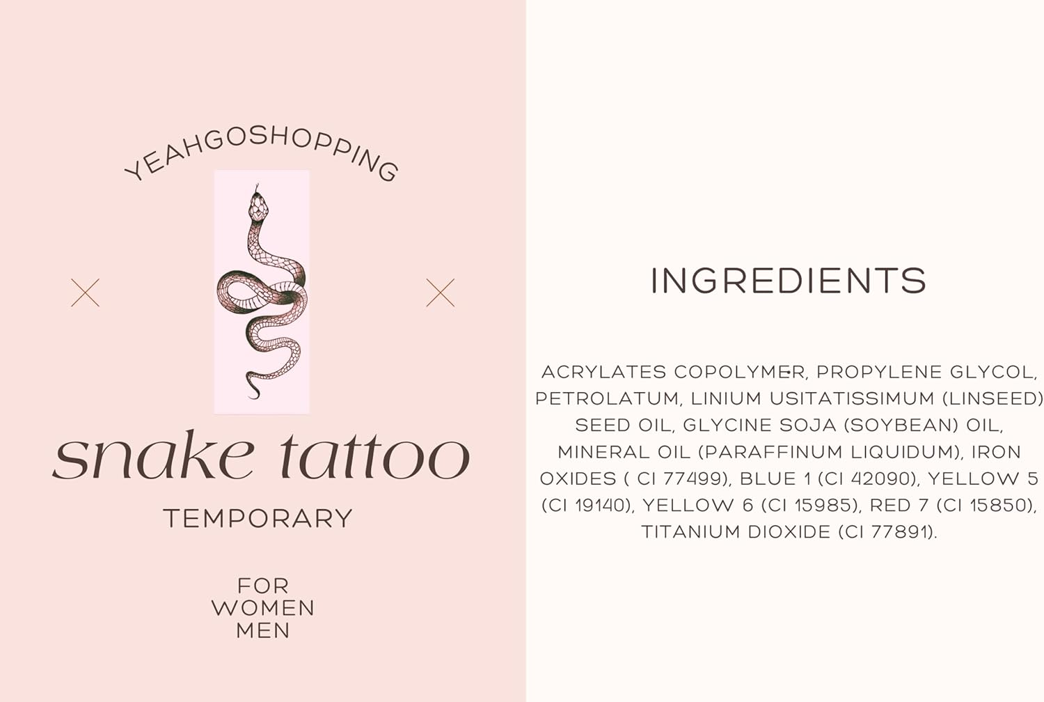 Fashion Realistic Big Size Black Snake Temporary Tattoo Stickers for Women Men Waterproof Fake Tattoo Waist Body Forearm Arm image number 5