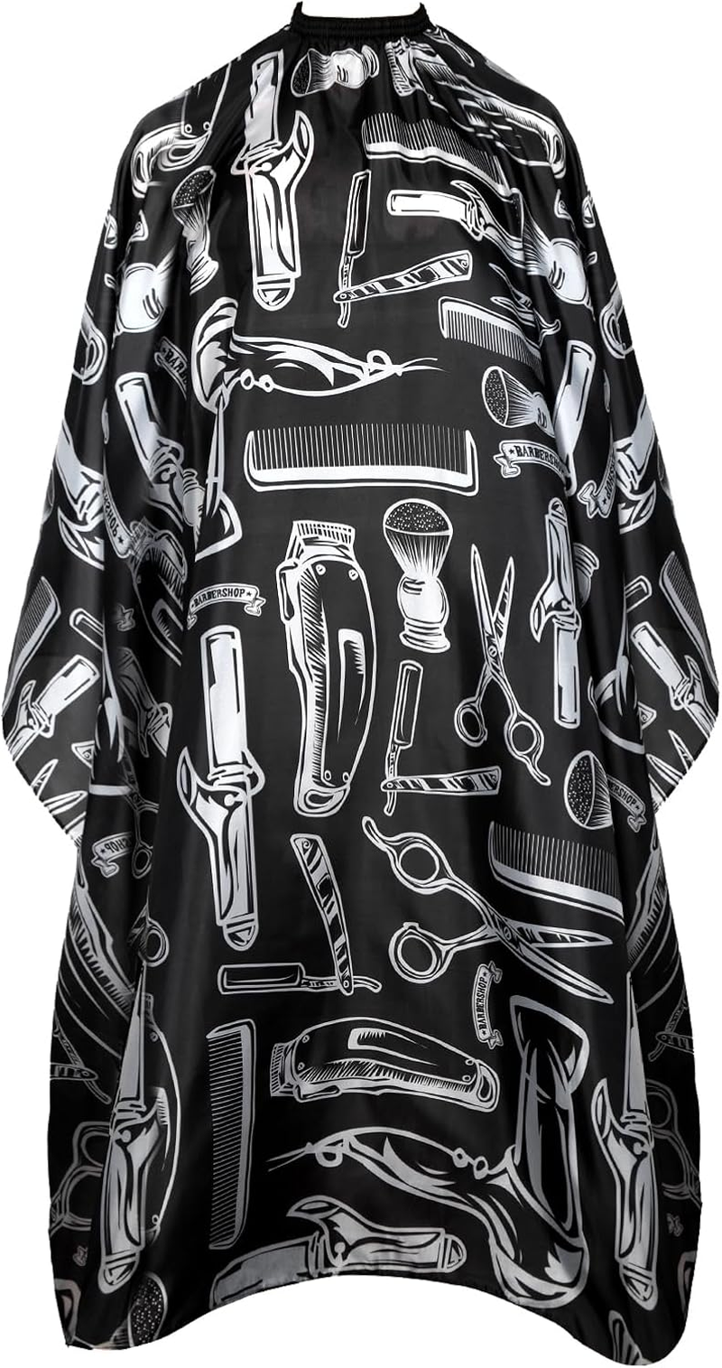 Professional 64X56 Inch Barber Cape for Men & Adults - Adjustable Waterproof Hair Cutting Cape for Salon, Hair Coloring Cape with Elastic Neck (Barber Supplies) image number 2