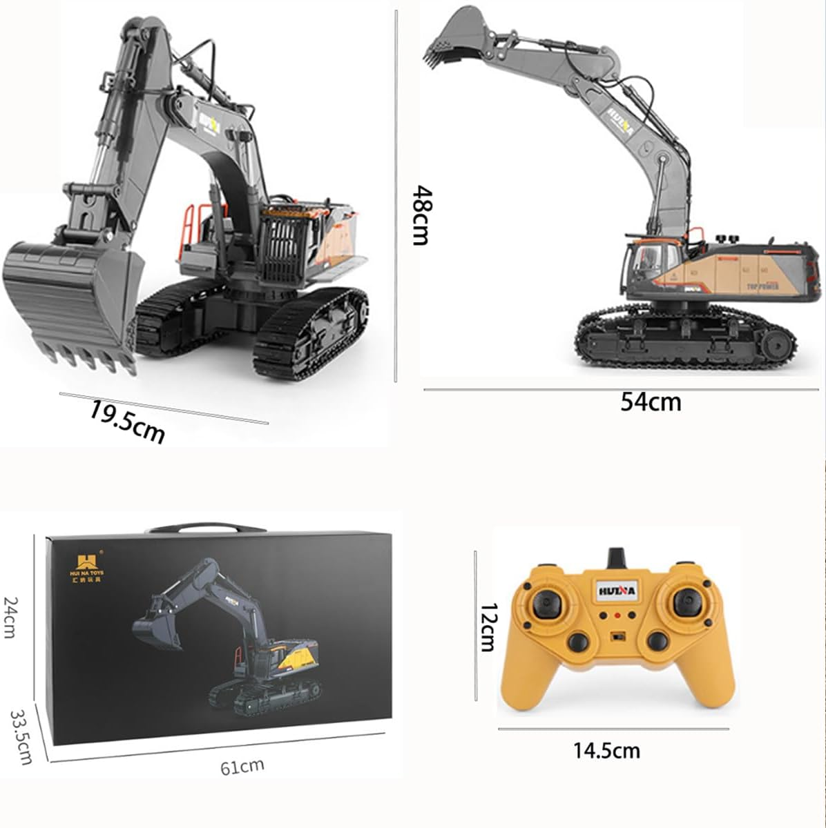 Remote Control Excavator Toy 1/14 Scale RC Excavator,22 Channel Metal Shovel RC Construction Vehicles RC Truck with Metal Shovel and Lights Sounds,Boy Toys 8+ Years Old Boys Adults image number 5