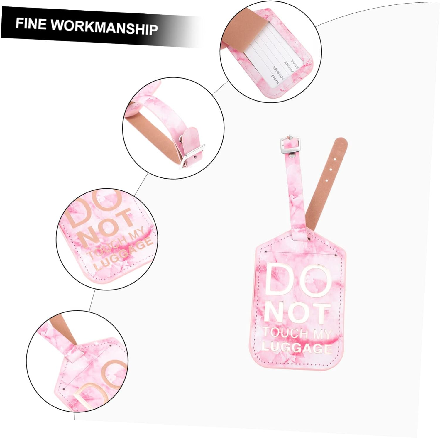 ABOOFAN 3Pcs Pu Luggage Tags for Travel Suitcase Tags Festival Design for Airplane Travel Essentials and Carry Suitcase