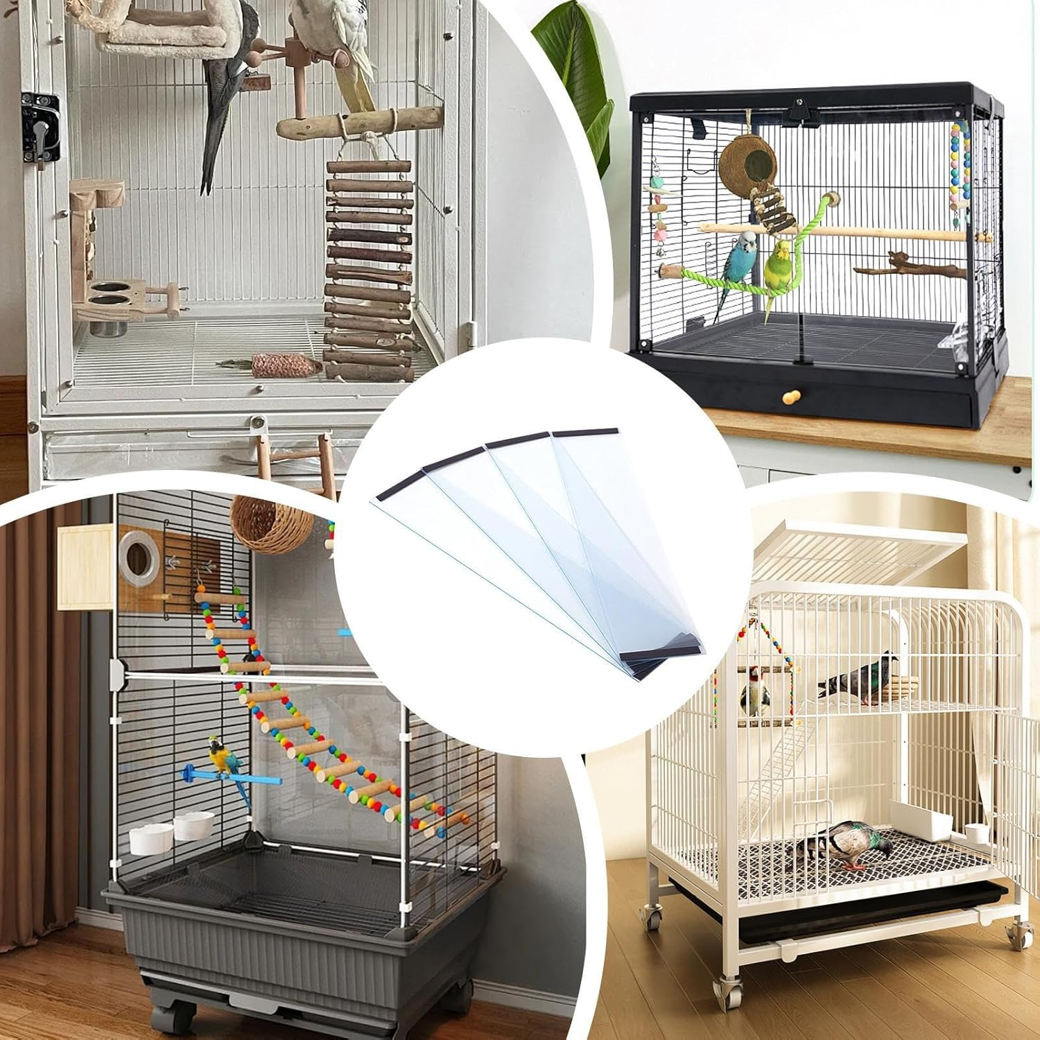 Bird Cage Deflector - 4Pcs Bird Cage Seed Catcher | Clear Squirrel Baffle | Bird Cage Splash Guard Cover