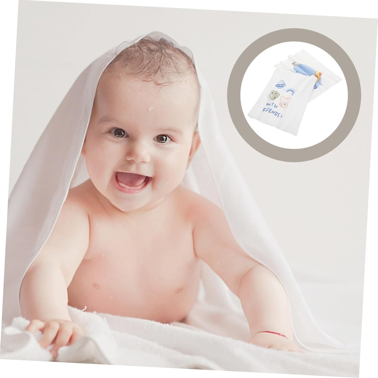 2Pcs Cotton Belly Button Band Newborn Belly Band Portable Wrap Protective for Boy Girl Use Muslin Wrap image number 5