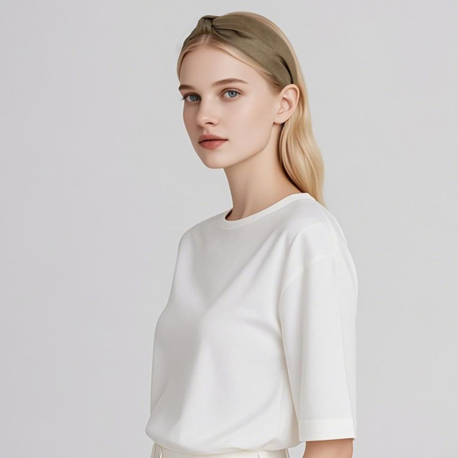 Bumlofa Set of 5 Plain Knot Headbands Women'S Wide Headband Wide for Stylish Everyday Use image number 5