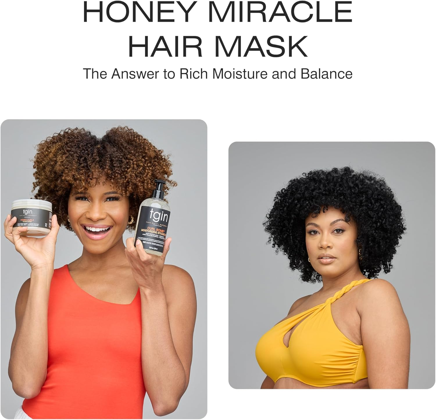 Tgin Honey Miracle Hair Mask Duo, 12 Oz (Pack of 2) for Natural Hair - Dry Hair - Curly Hair - Type 3C and 4C Hair image number 2